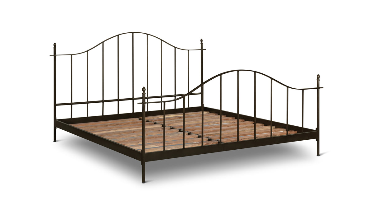 Windsor Bed, King, Aged Iron