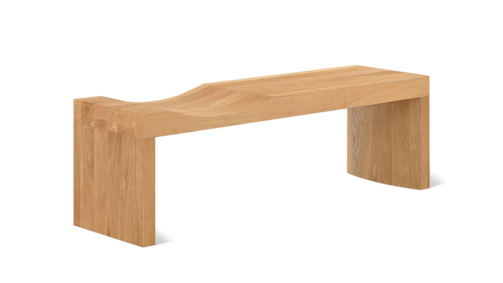 Hollow Bench, Seats 2, Natural Oak_image