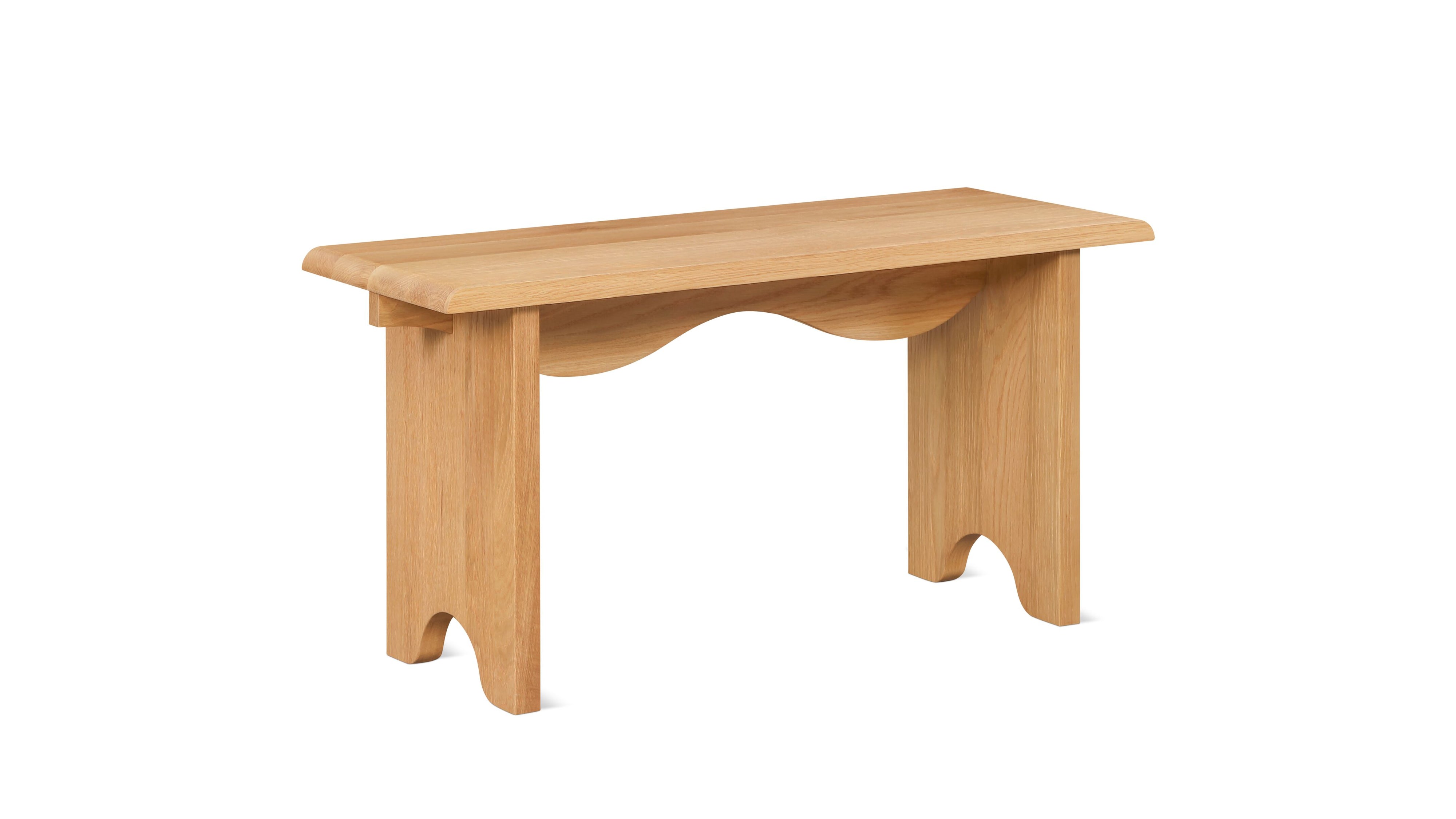 Bowtie Bench, Seats 2, Natural Oak