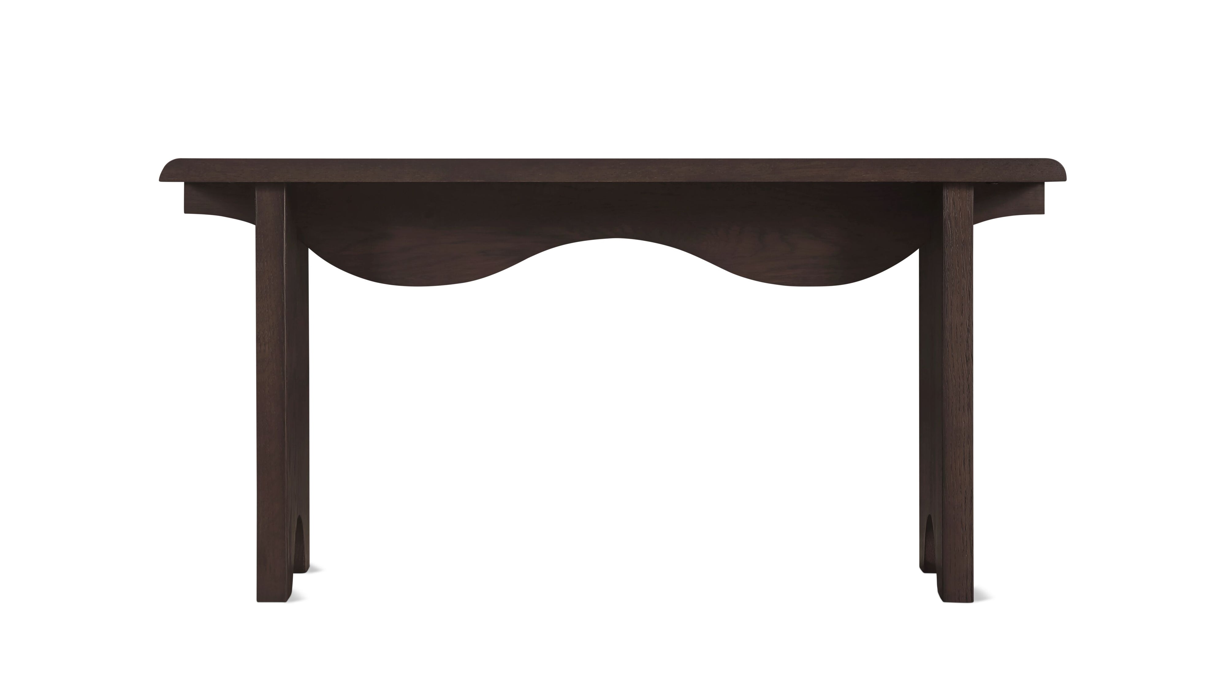 Bowtie Bench, Seats 2, Dark Brown Oak