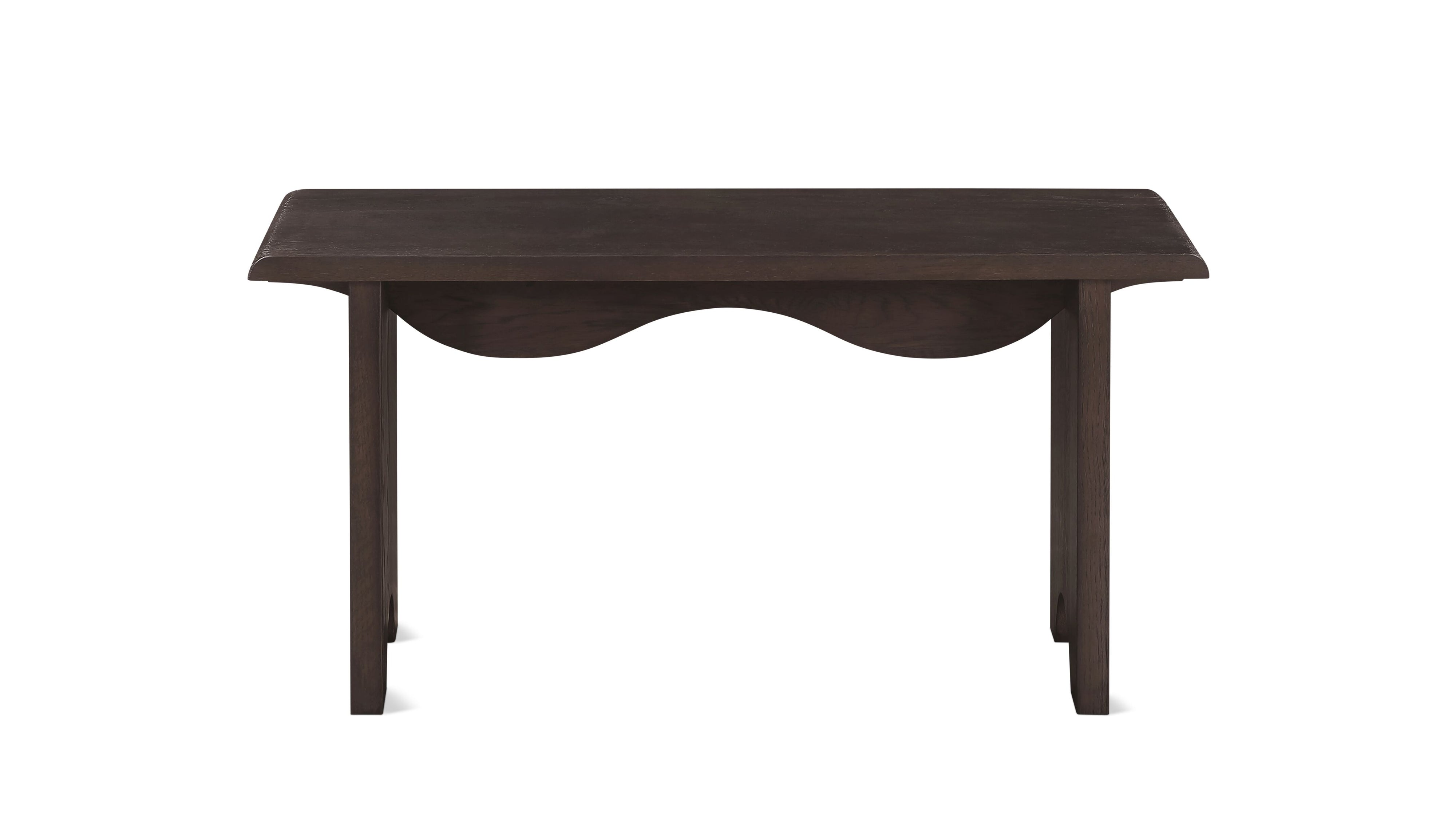 Bowtie Bench, Seats 2, Dark Brown Oak