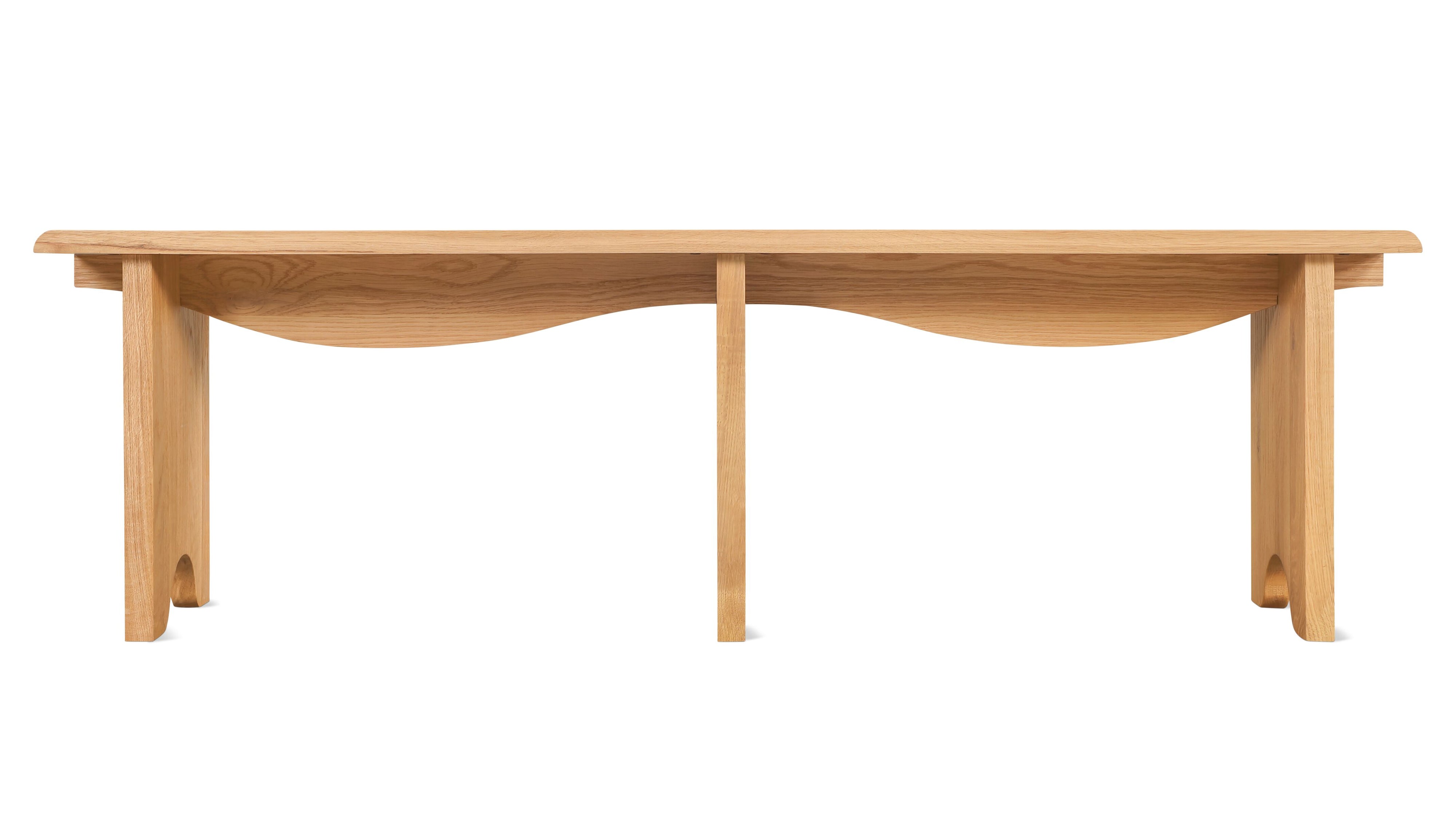Bowtie Bench, Seats 3, Natural Oak