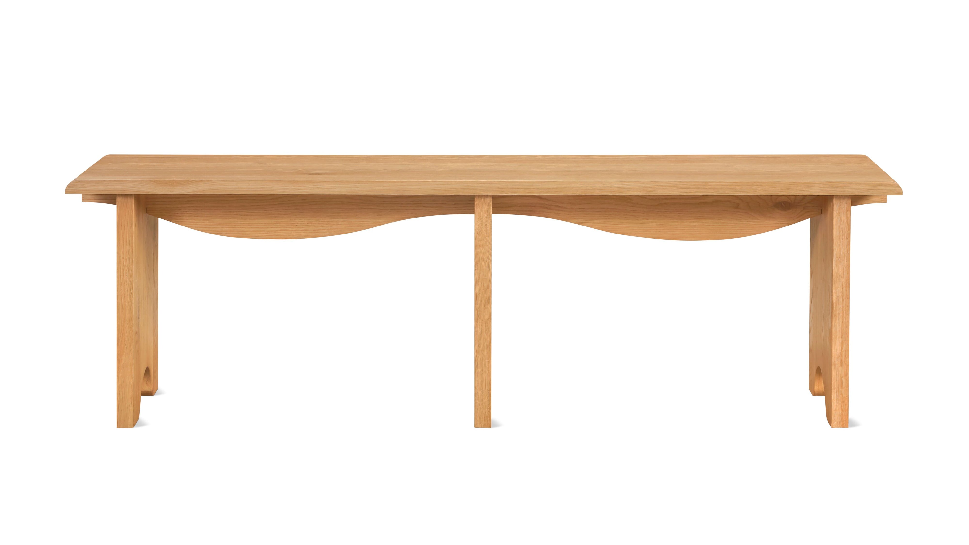 Bowtie Bench, Seats 3, Natural Oak