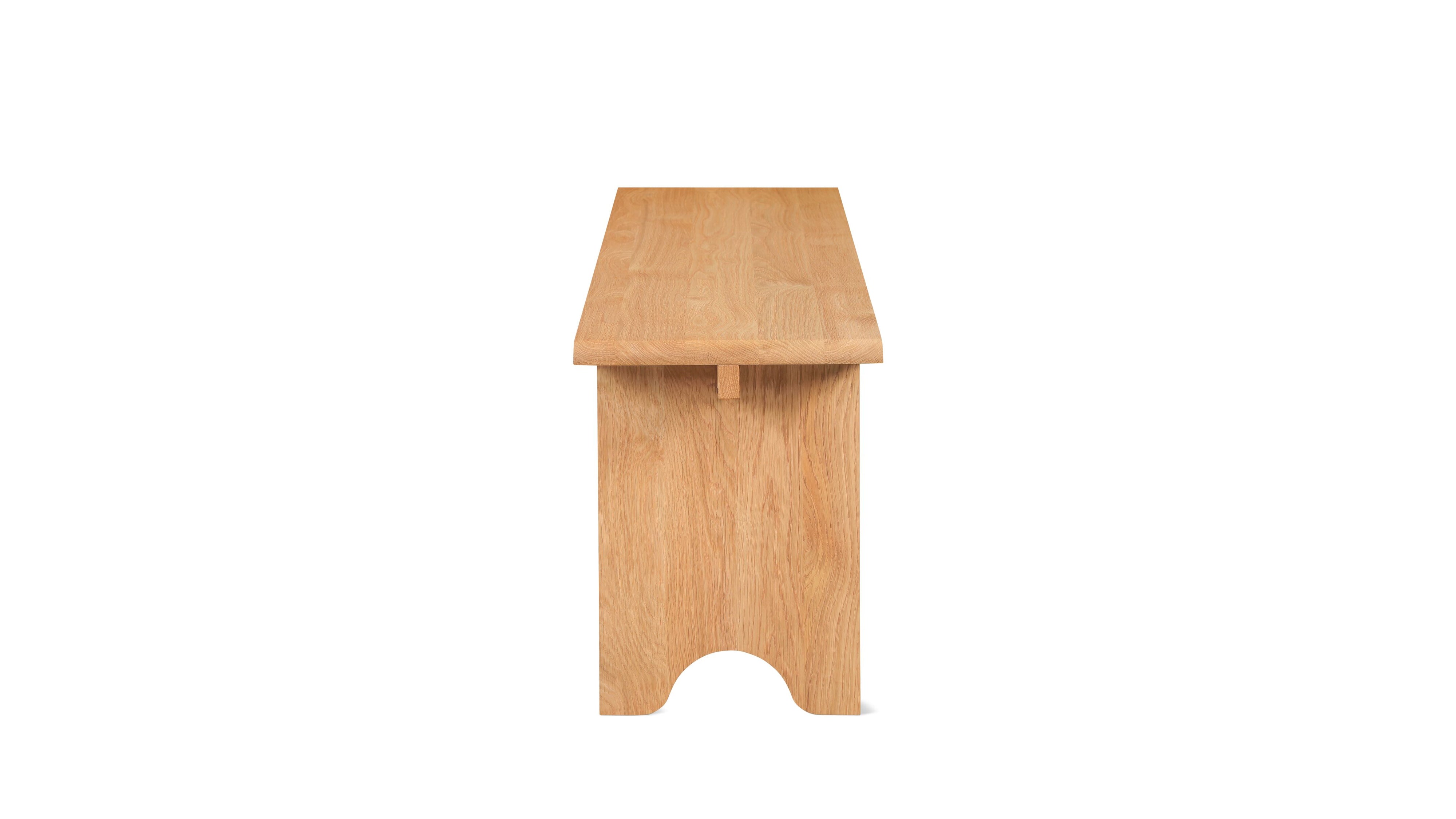 Bowtie Bench, Seats 3, Natural Oak