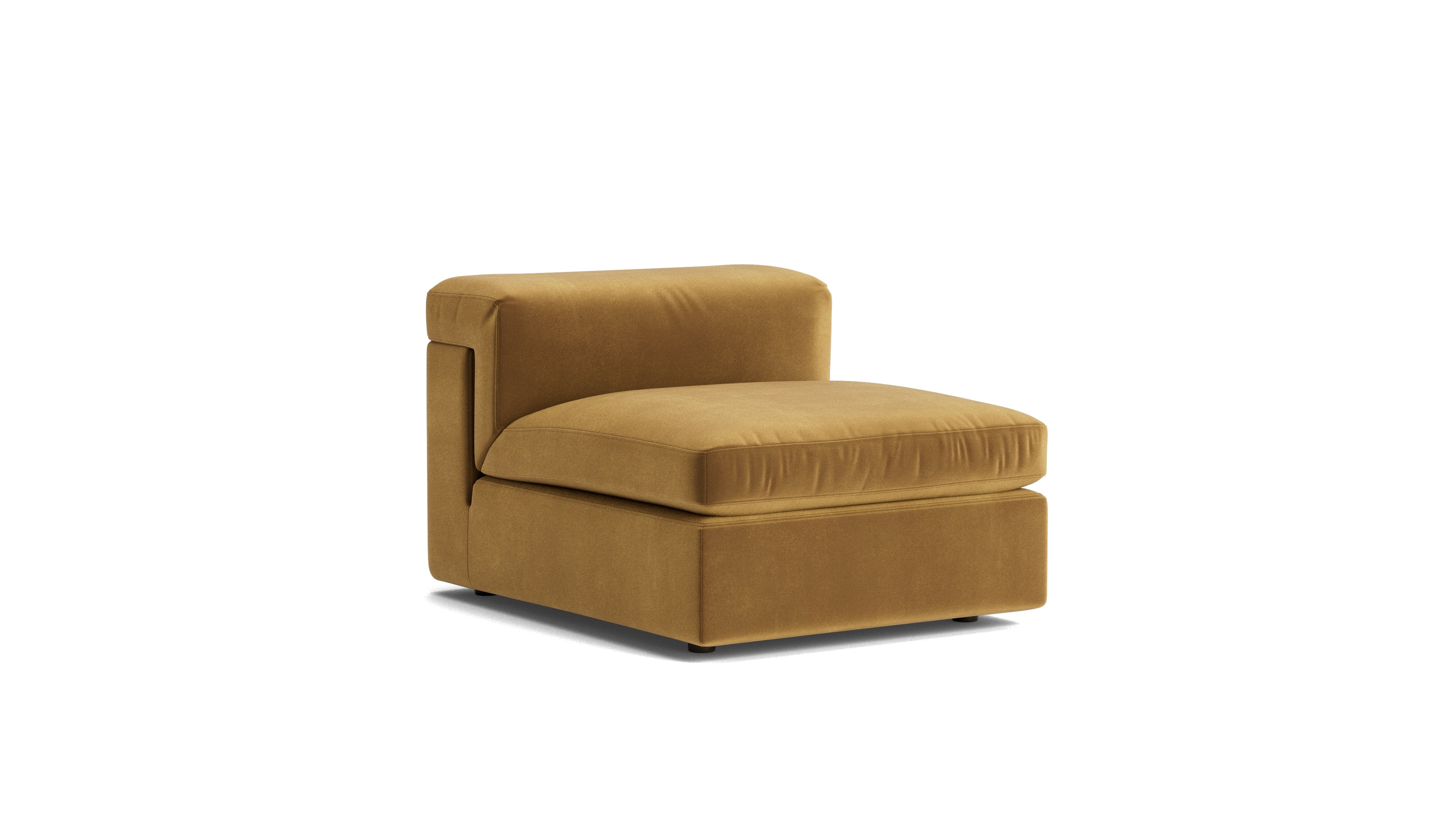 Saddle Armless Chair, Gold