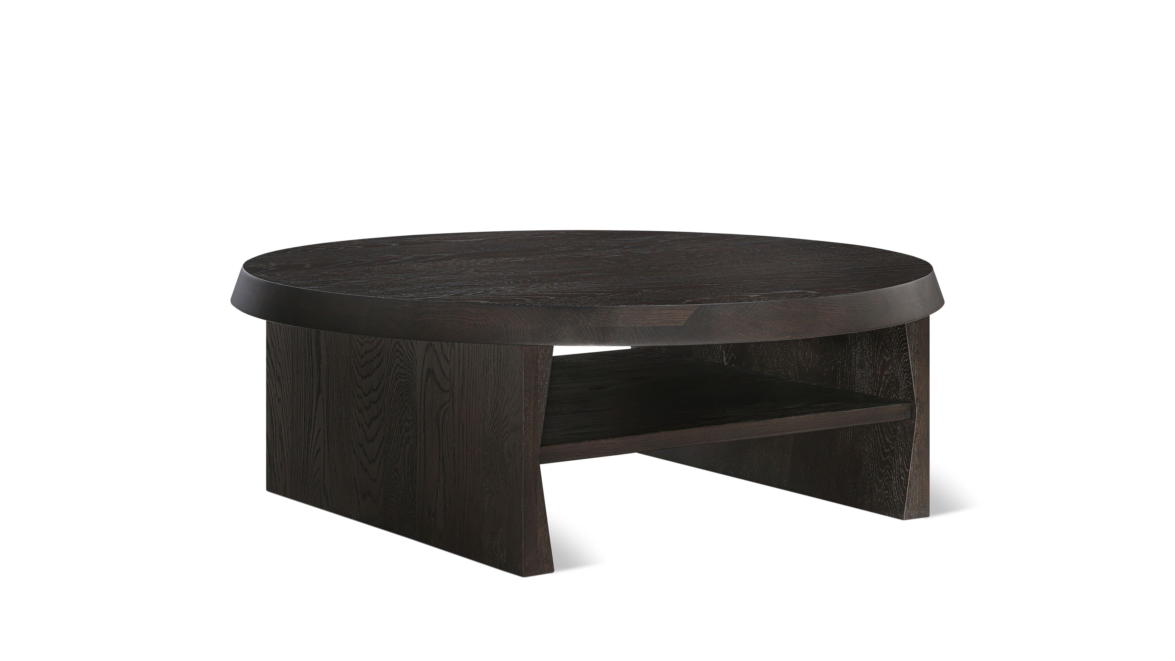 Hetta Round Coffee Table, Dark Brown Oak