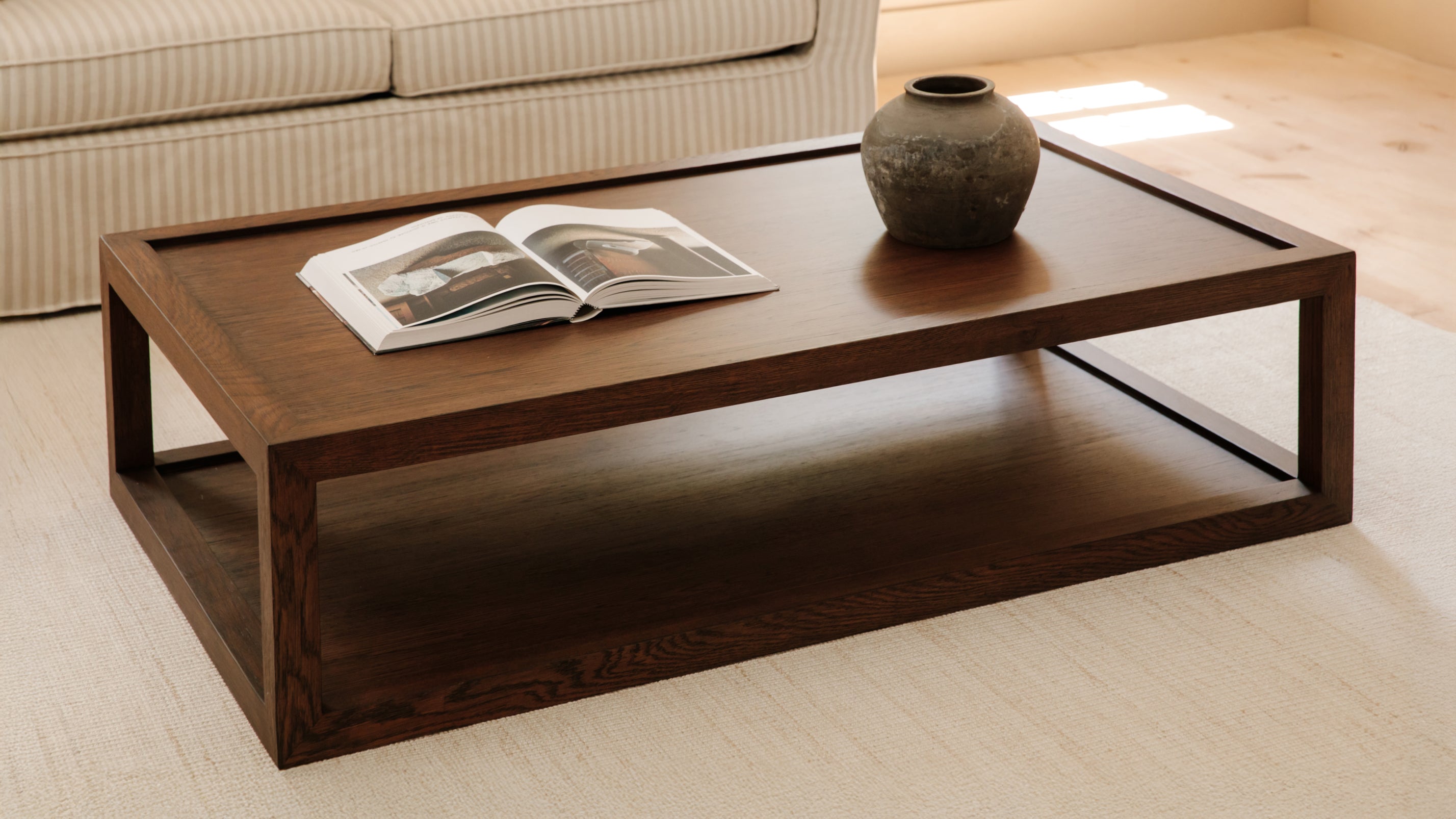 Beam Coffee Table, Dark Brown Oak