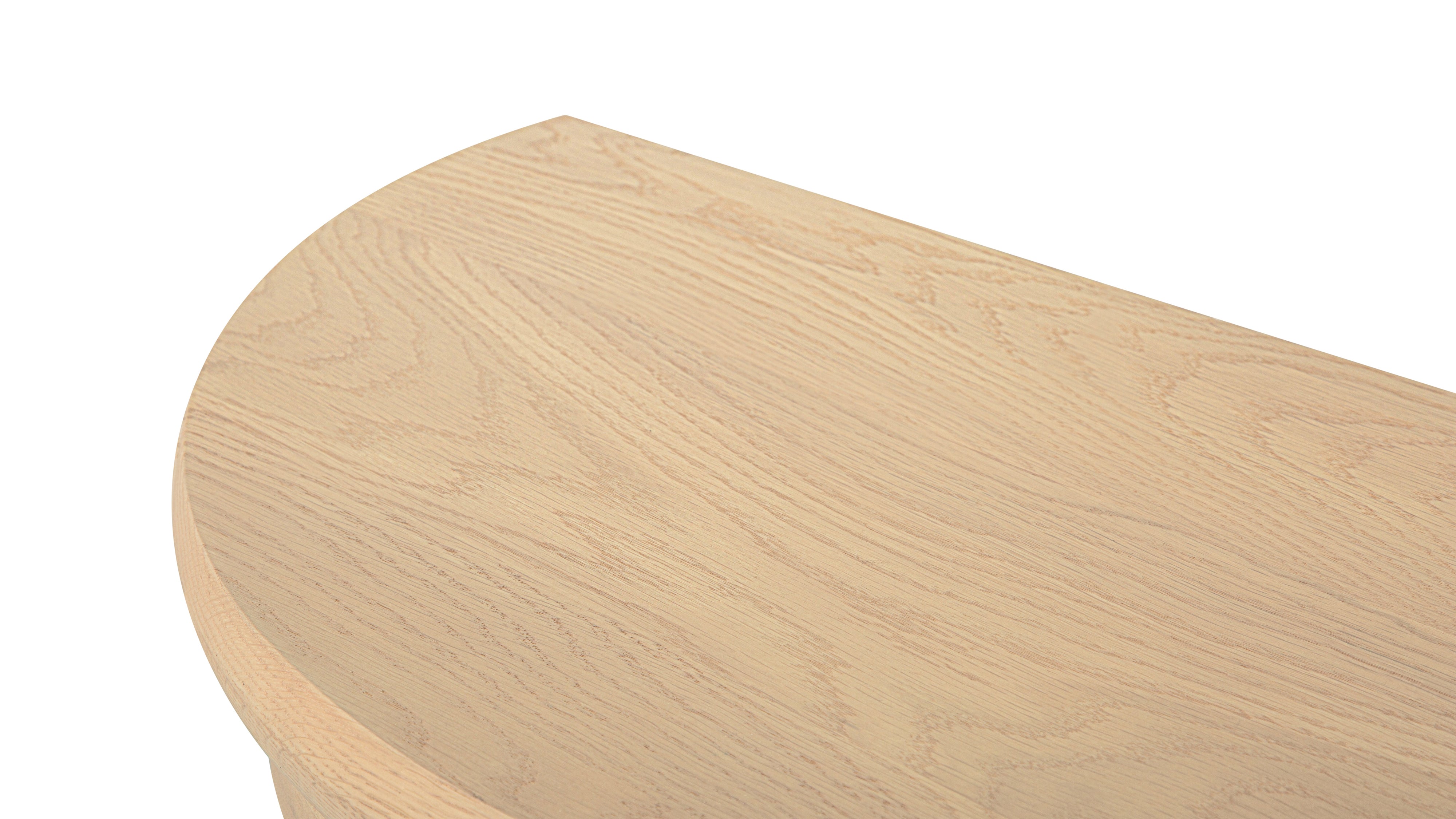 Perch Demilune Console, Pale Oak