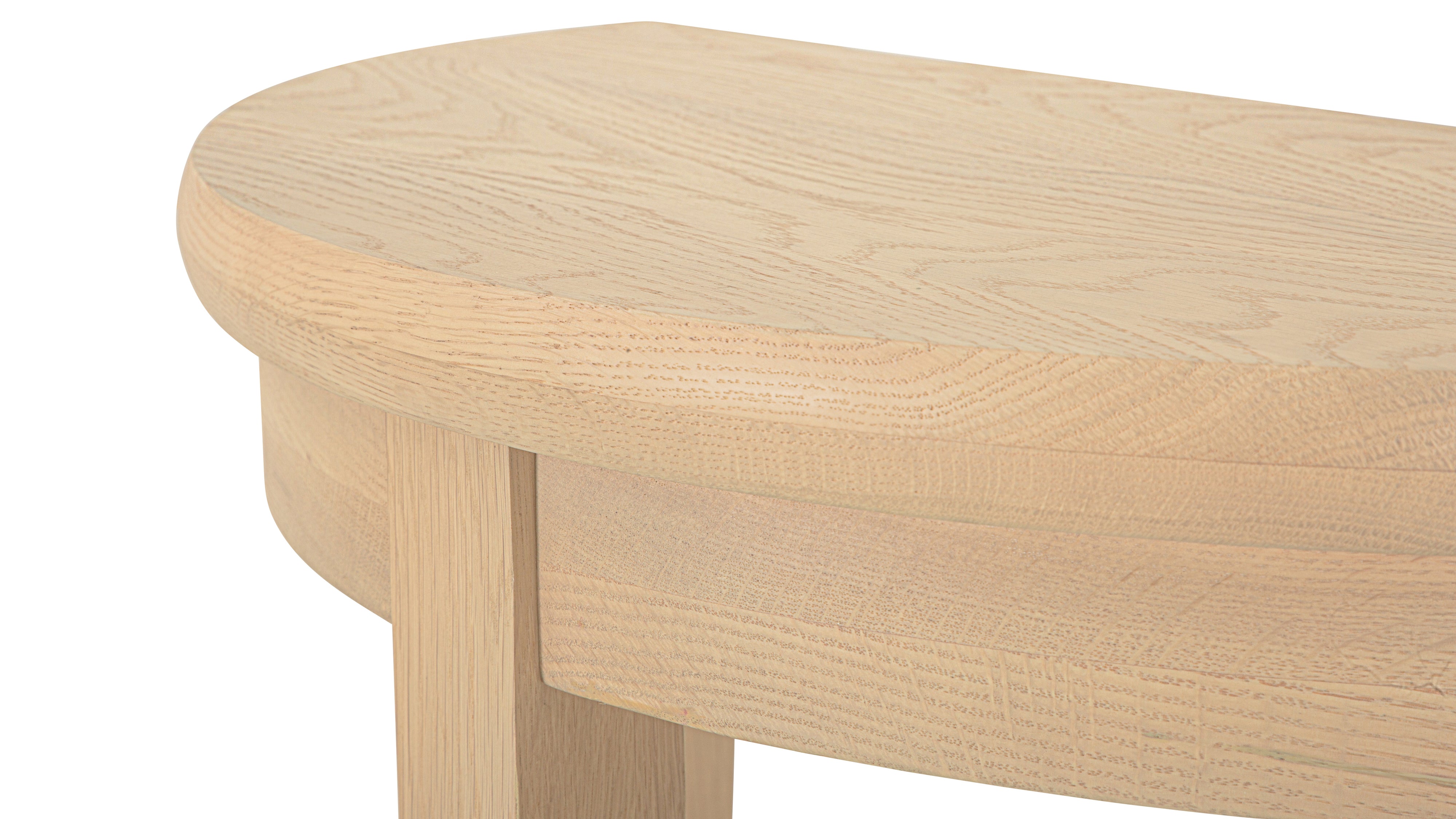 Perch Demilune Console, Pale Oak