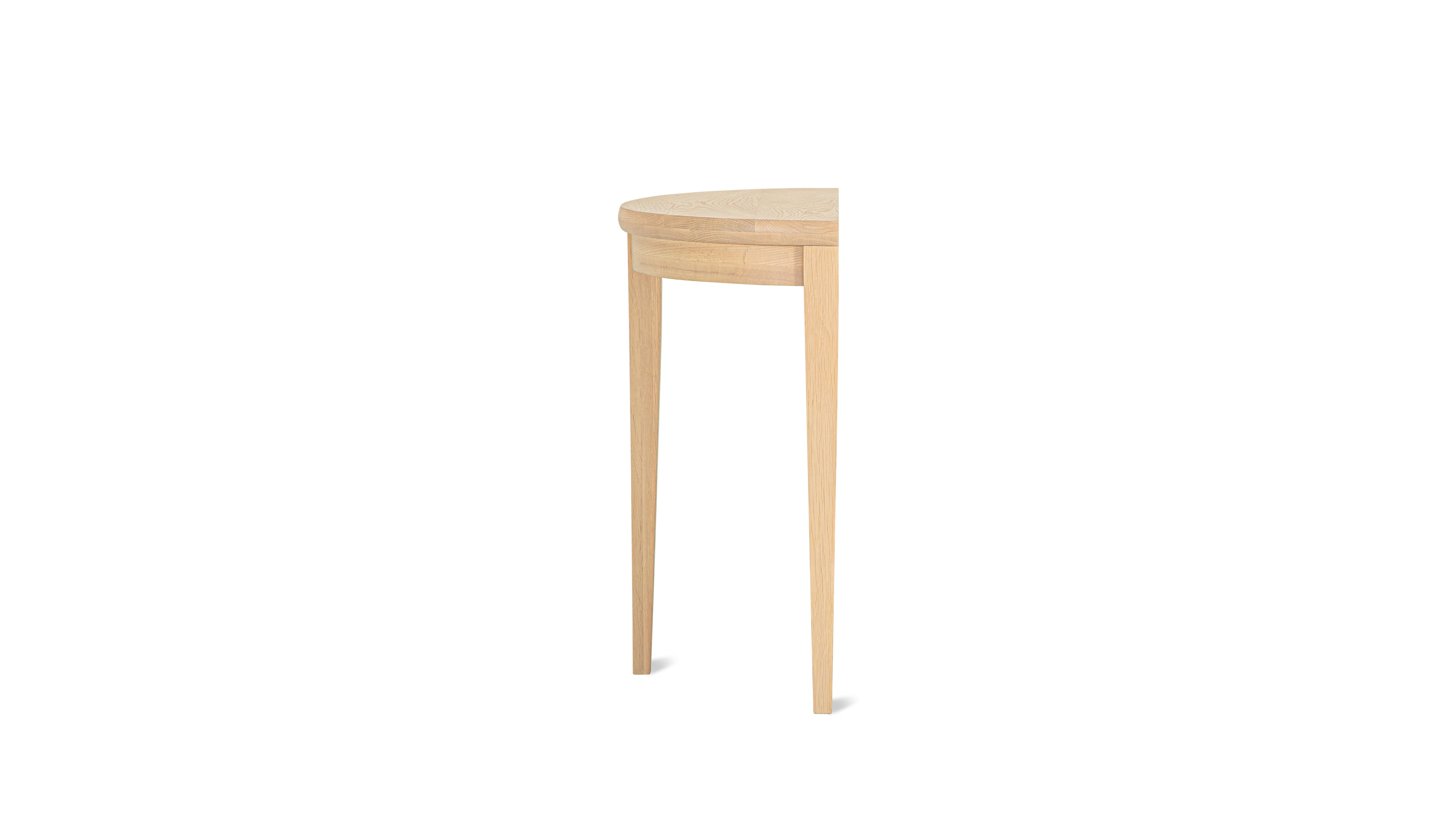 Perch Demilune Console, Pale Oak