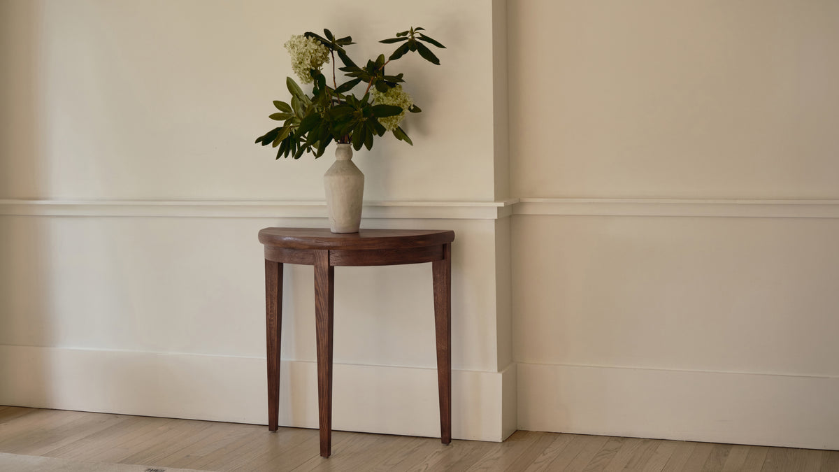 Perch Demilune Console, Dark Oak — alternate view