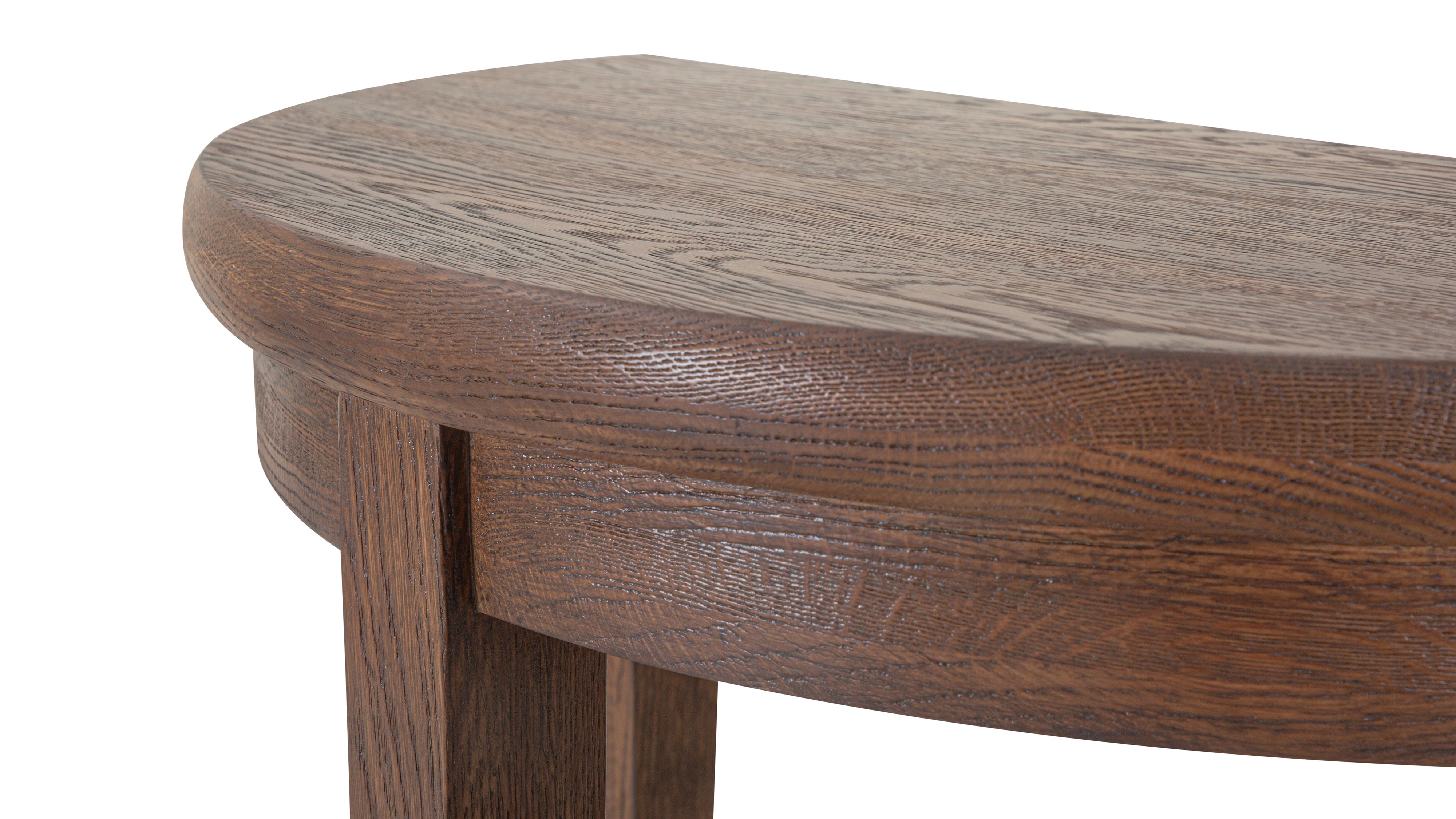 Perch Demilune Console, Dark Oak
