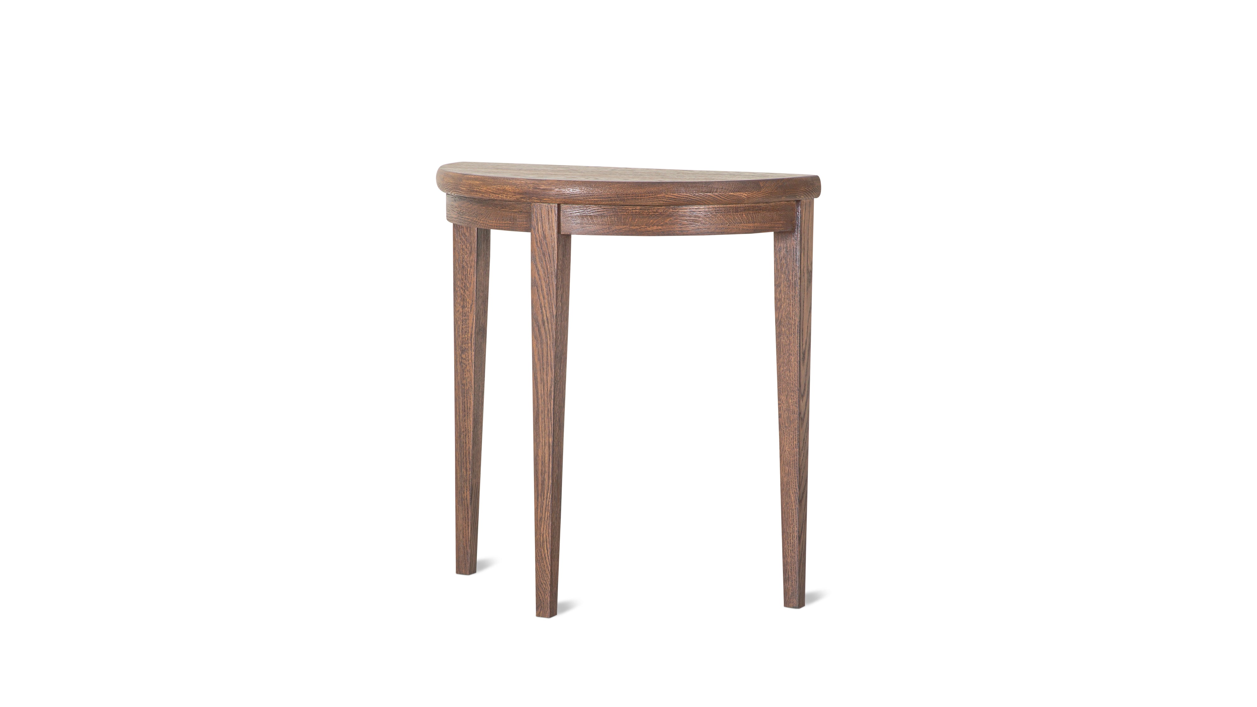 Perch Demilune Console, Dark Oak