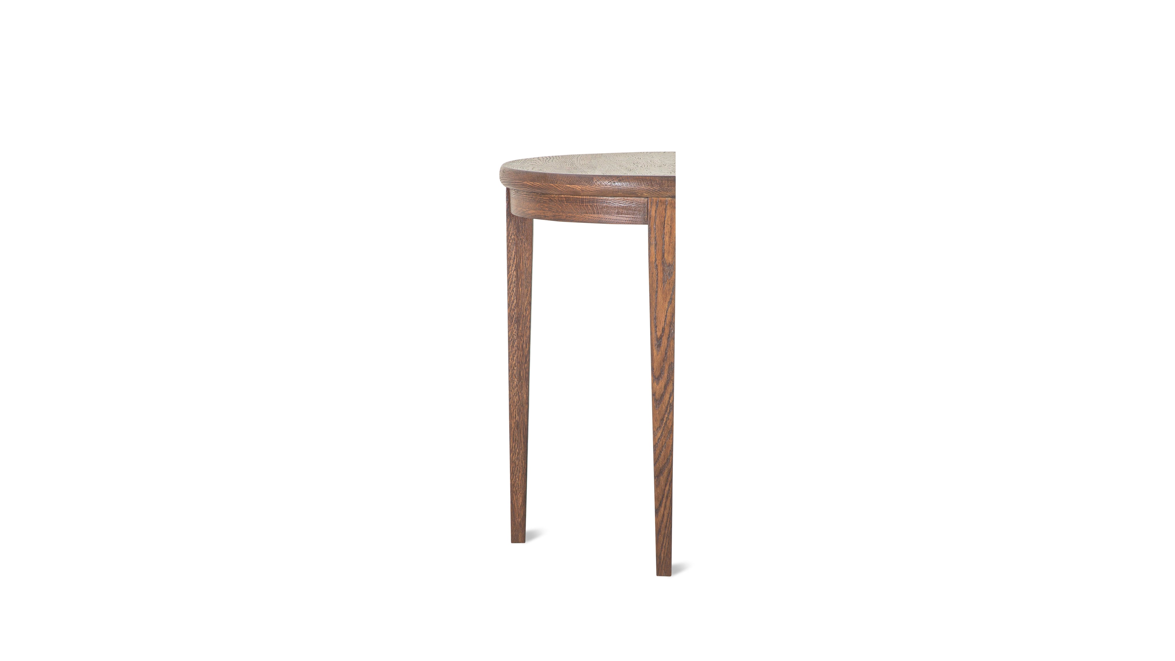 Perch Demilune Console, Dark Oak