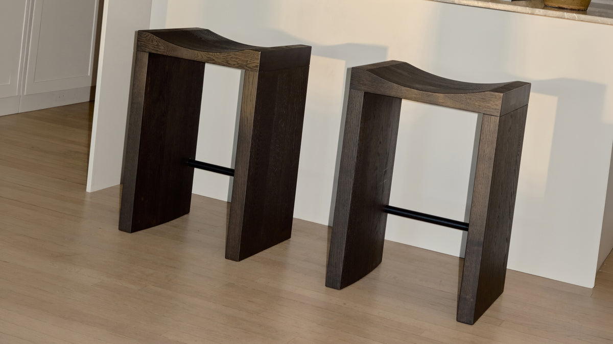 Hollow Counter Stool, Dark Brown Oak