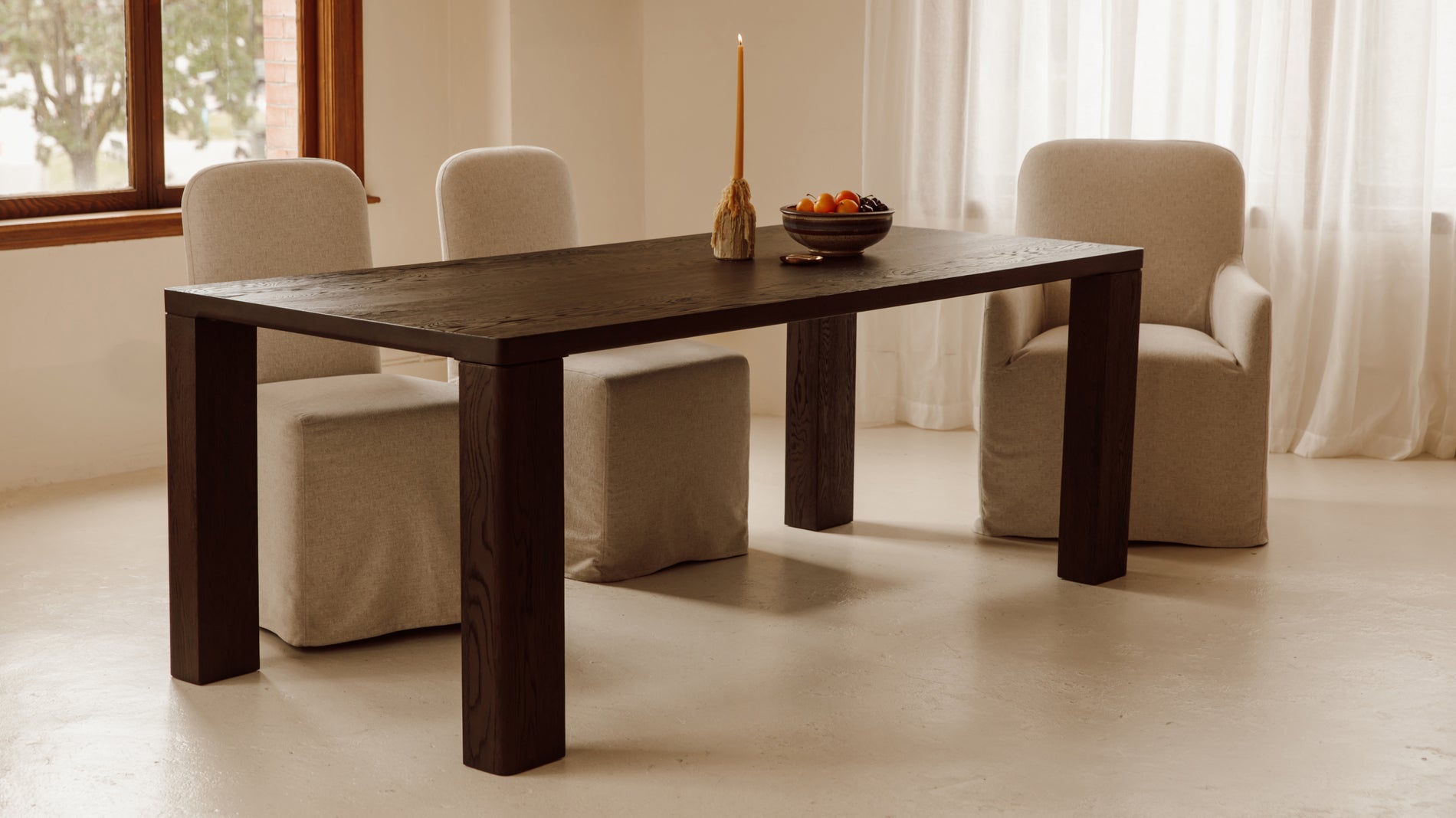 Foundry Dining Table, Seats 6-8 People, Dark Brown Oak_image
