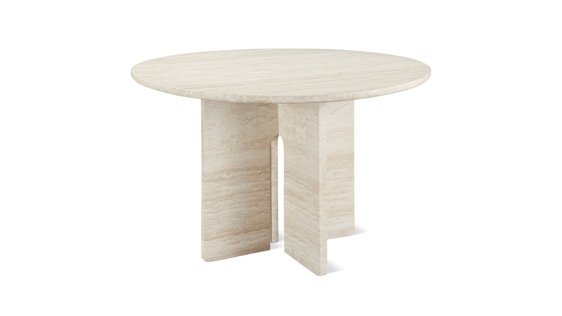 Clover Round Dining Table, Seats 4-5 People, Beige Travertine_image