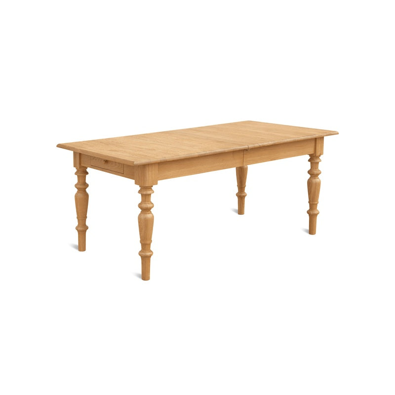 Spindle Extendable Dining Table, Seats 4-10 People, Warm Oak