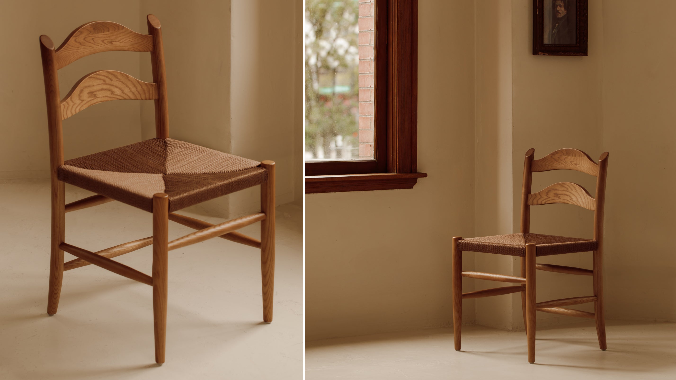 ダイニングチェア Dining chair Dining Chairs with Beige Linen Fabric Upholstered Seat, Side