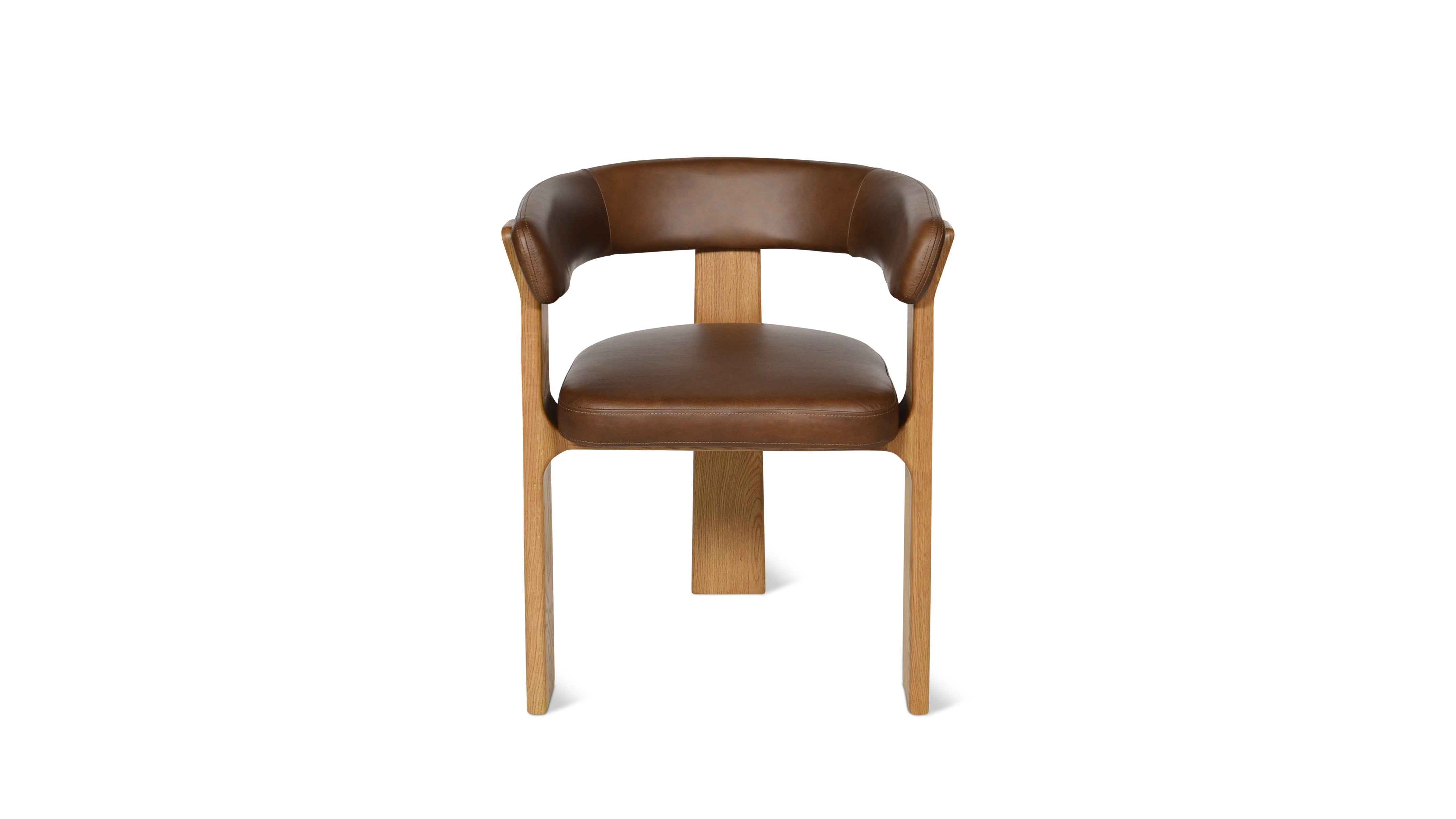 Trine Dining Chair, Natural Oak, Hazel Leather