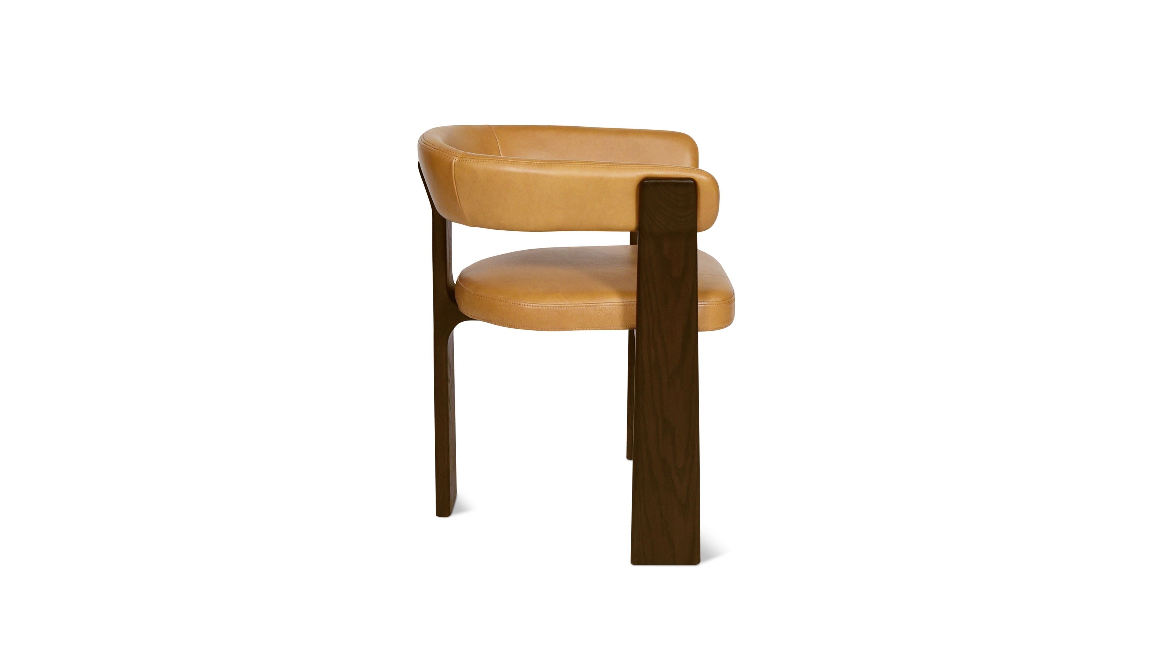 Trine Dining Chair, Dark Brown Oak, Tobacco Leather