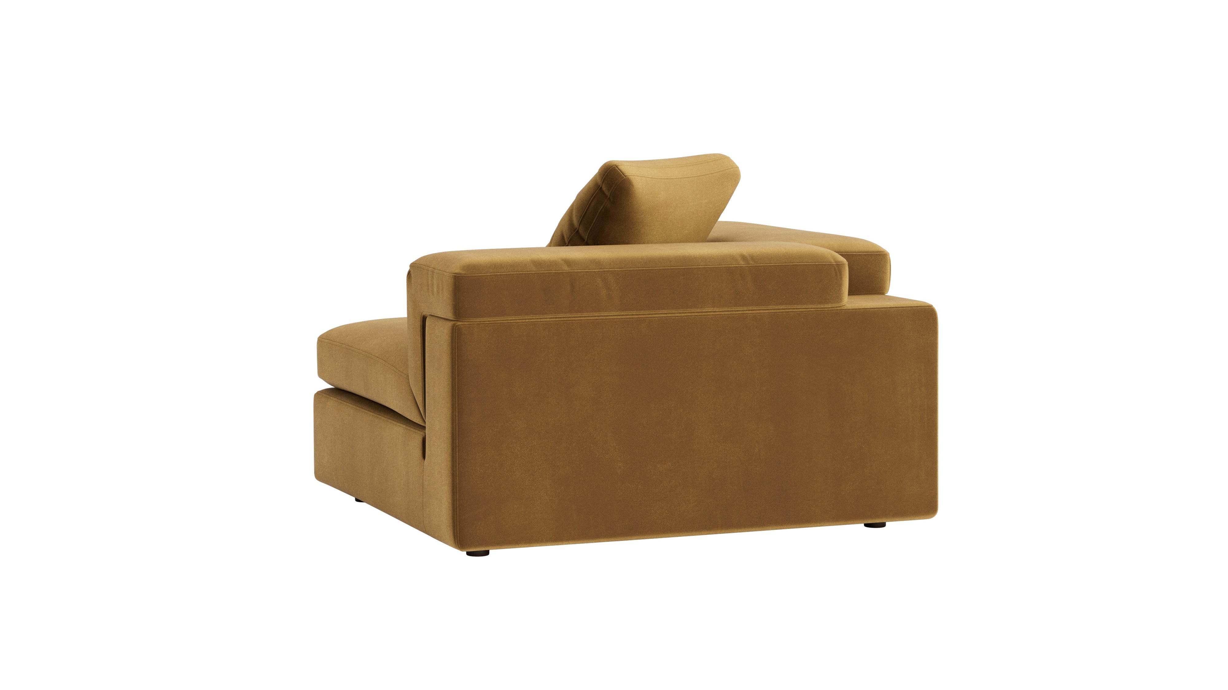 Saddle Left Arm Corner Chair, Gold