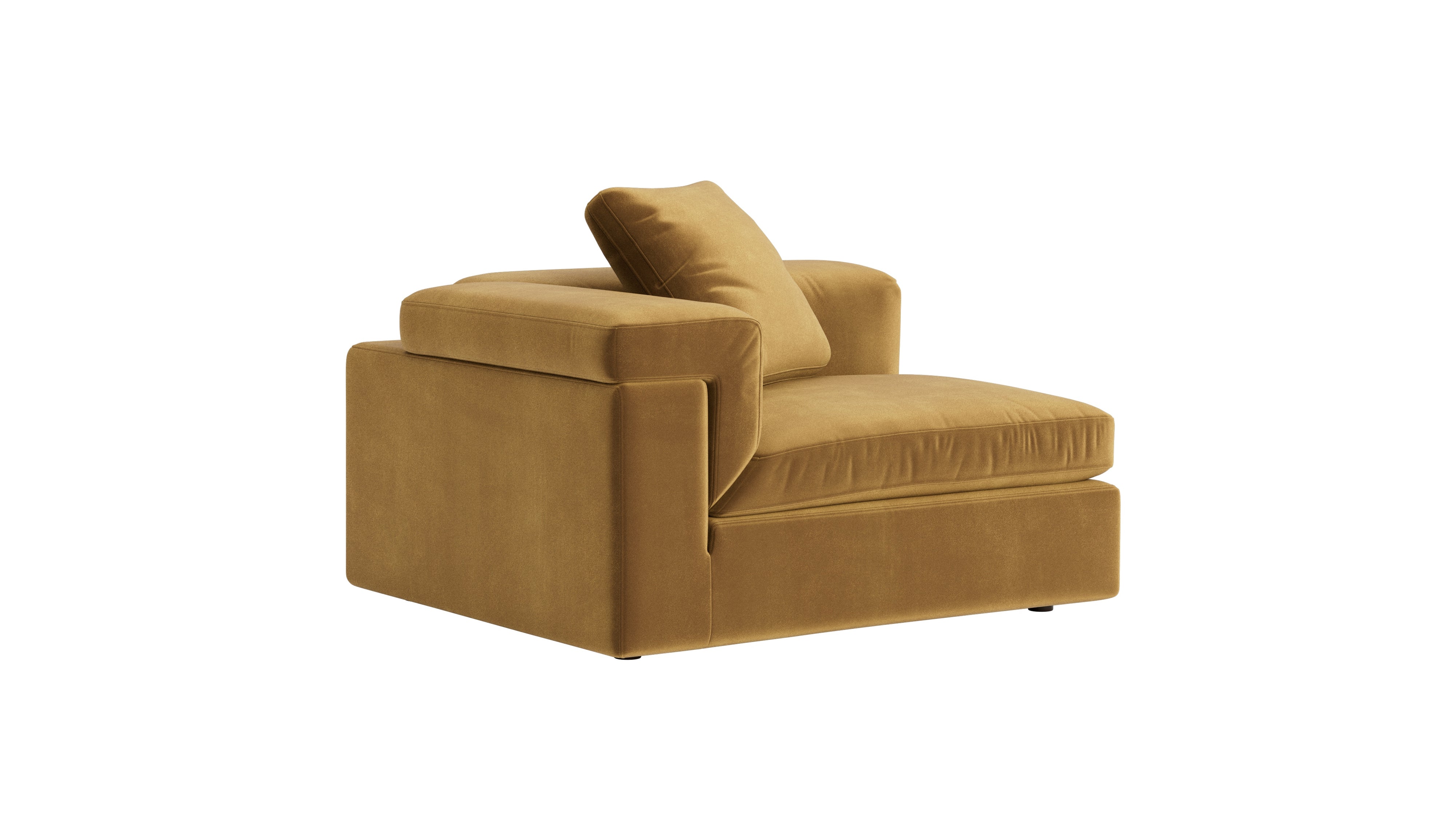 Saddle Left Arm Corner Chair, Gold