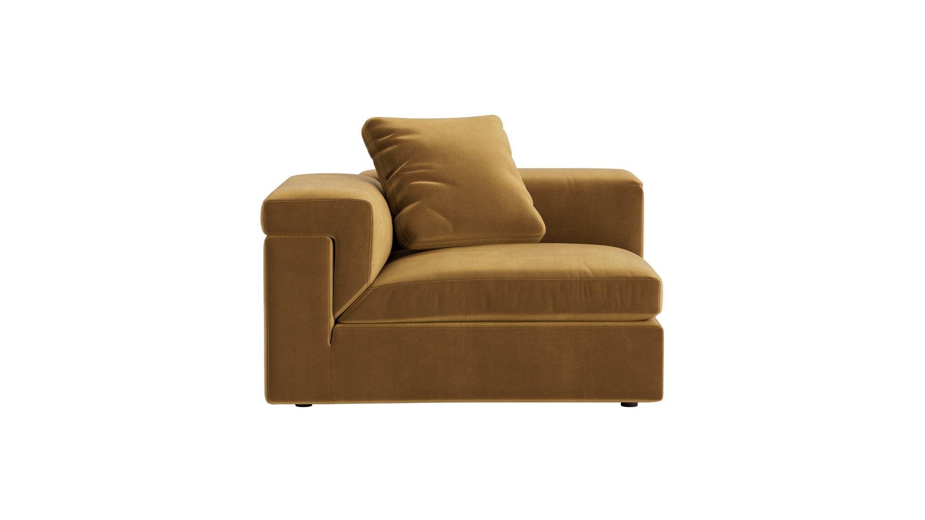 Saddle Left Arm Corner Chair, Gold_image