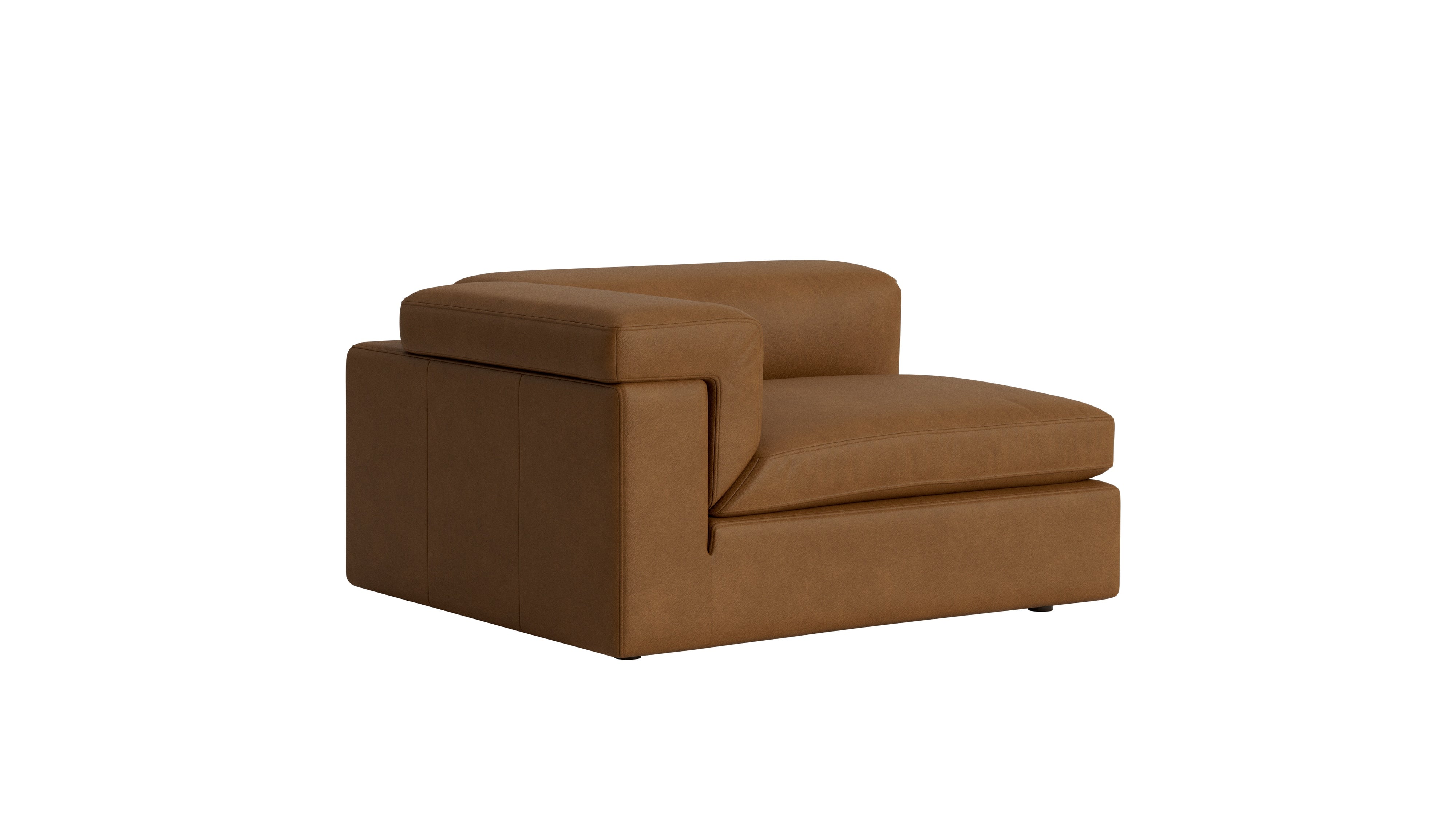 Saddle Left Arm Corner Chair, Bourbon