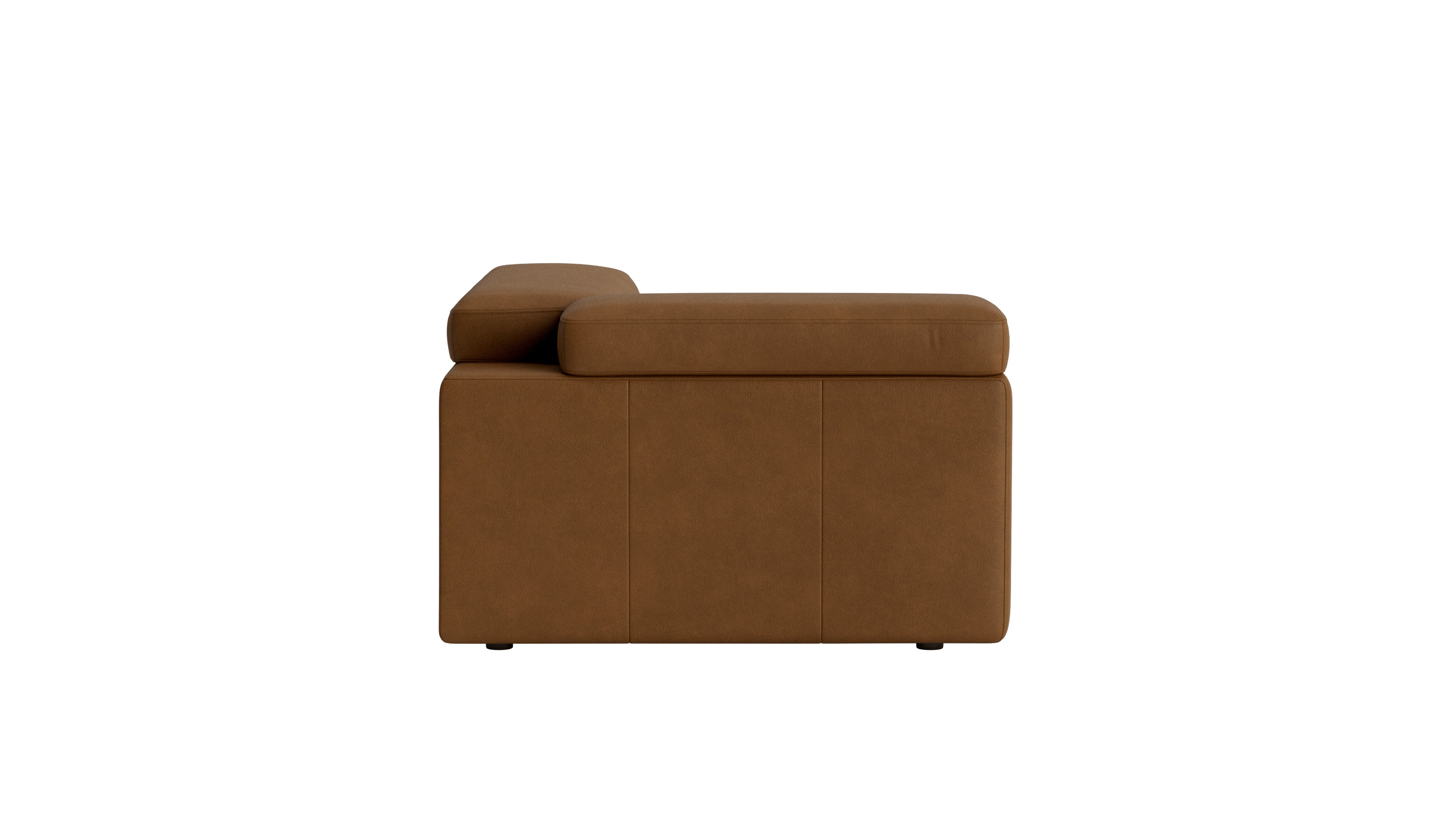 Saddle Left Arm Corner Chair, Bourbon