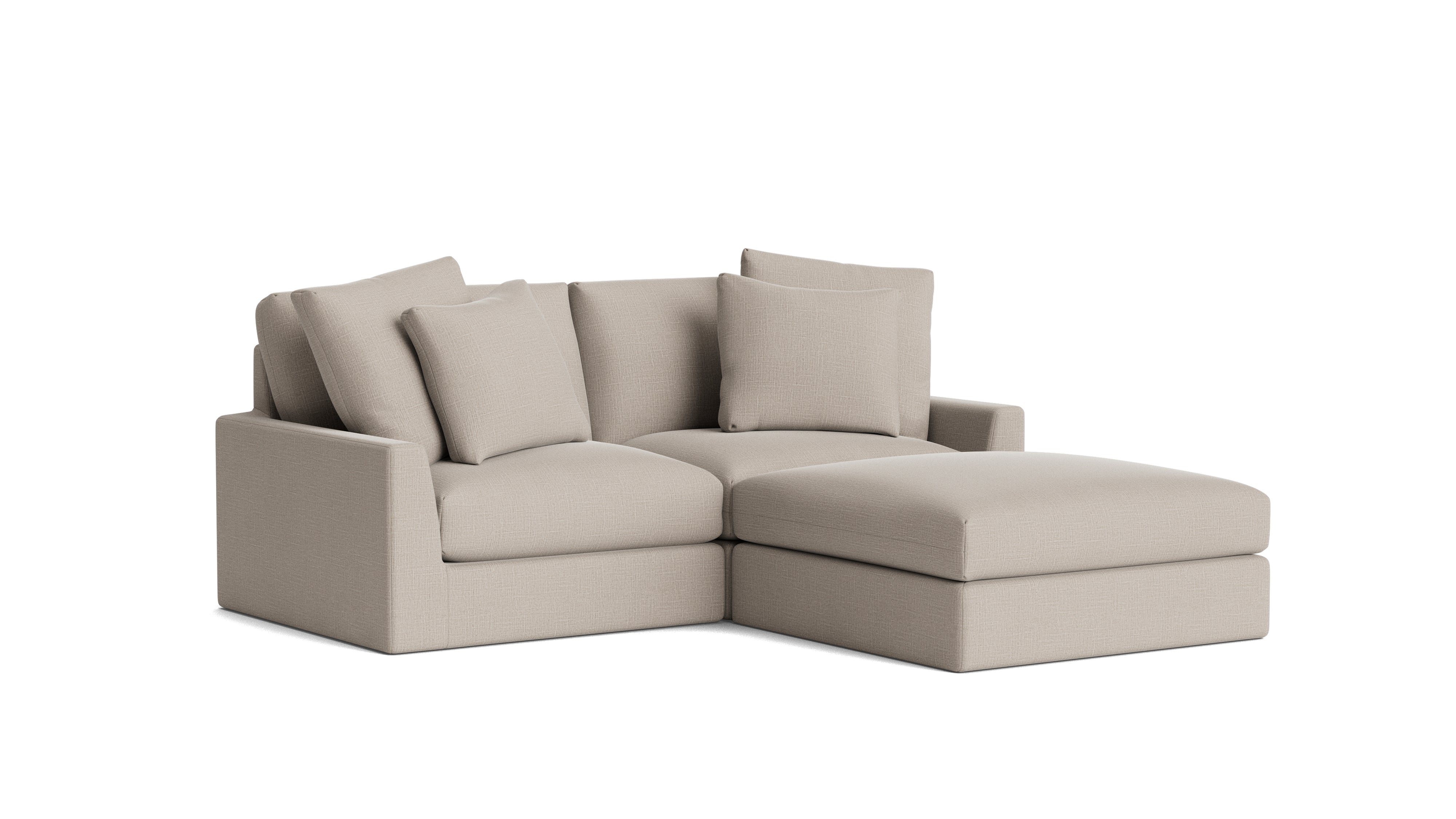 Breeze 3-Piece Modular Sectional, Large, Light Pebble