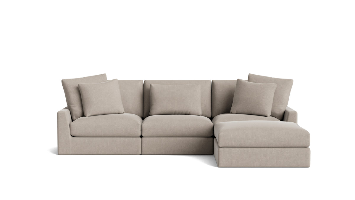 Breeze 4-Piece Modular Sectional, Large, Light Pebble