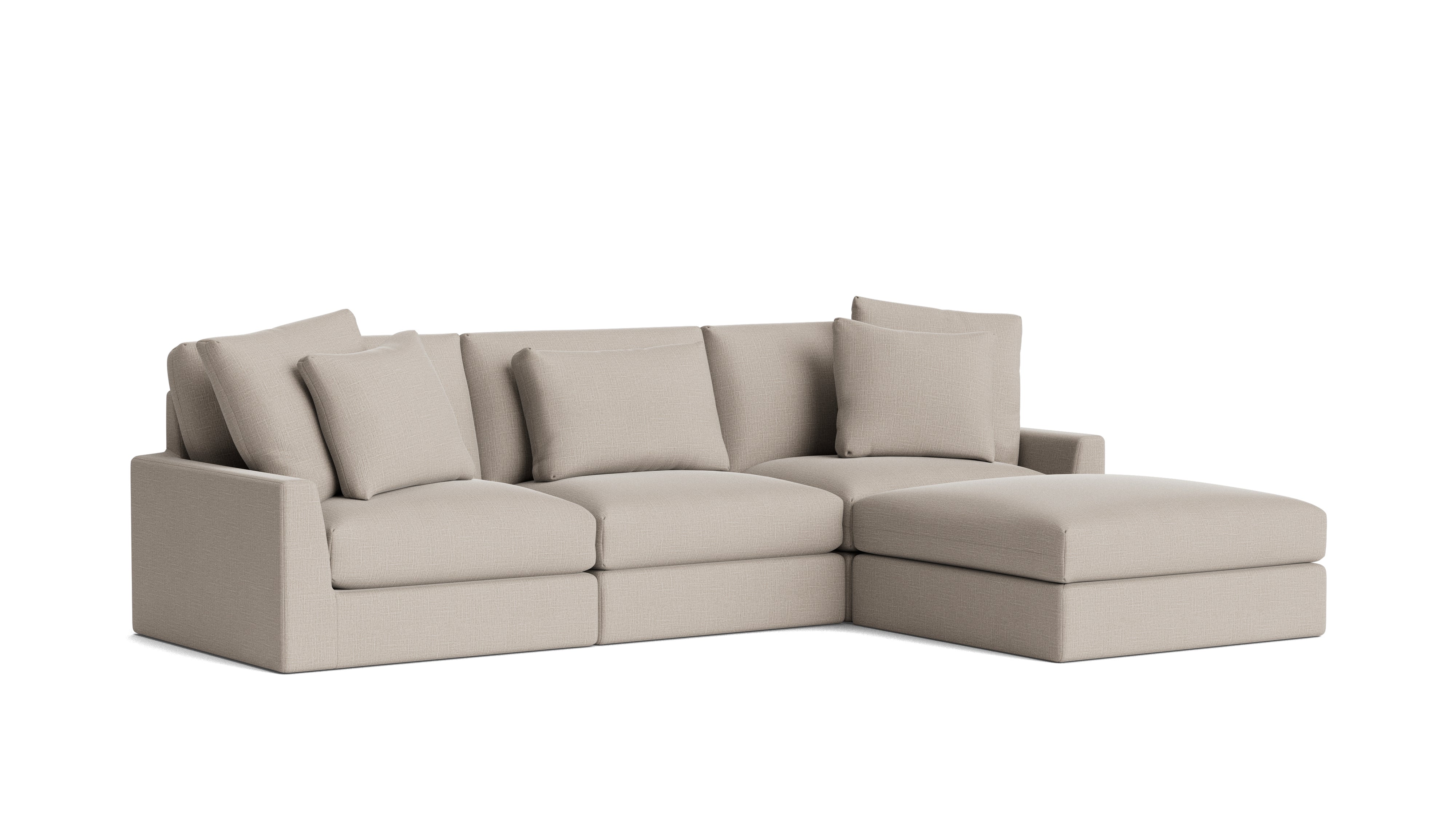 Breeze 4-Piece Modular Sectional, Large, Light Pebble