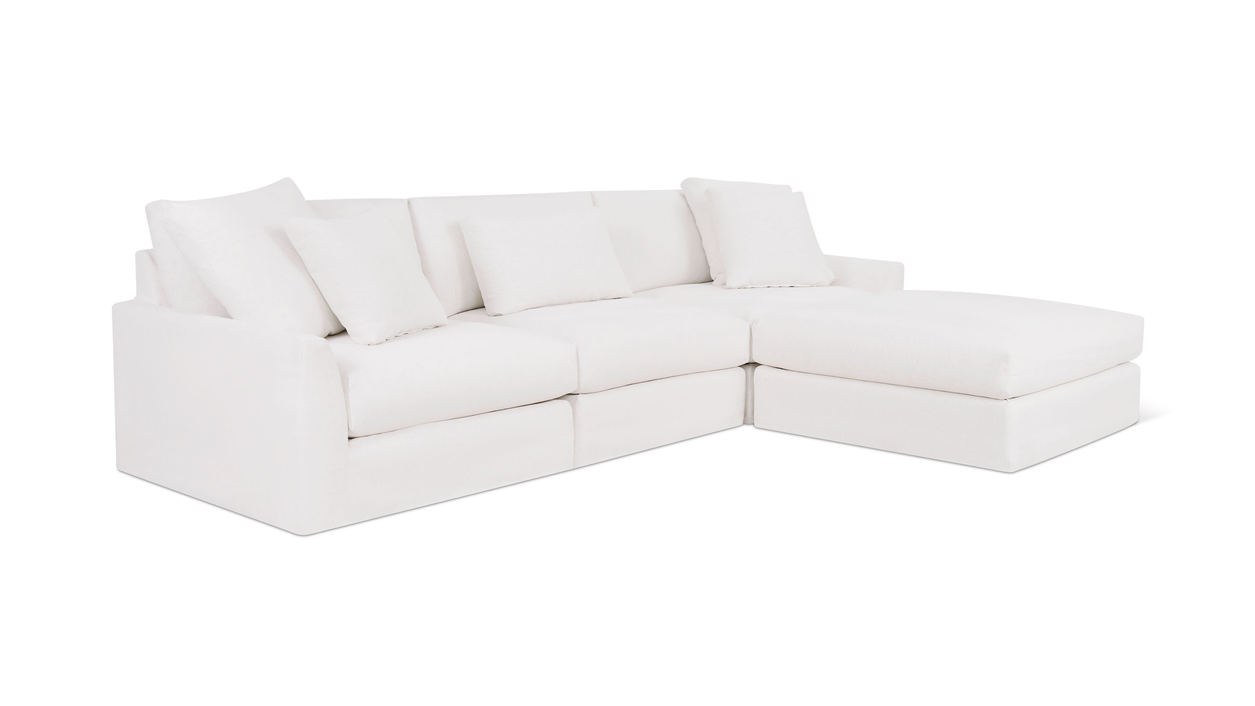 Breeze 4-Piece Modular Sectional, Large, Nomad Snow