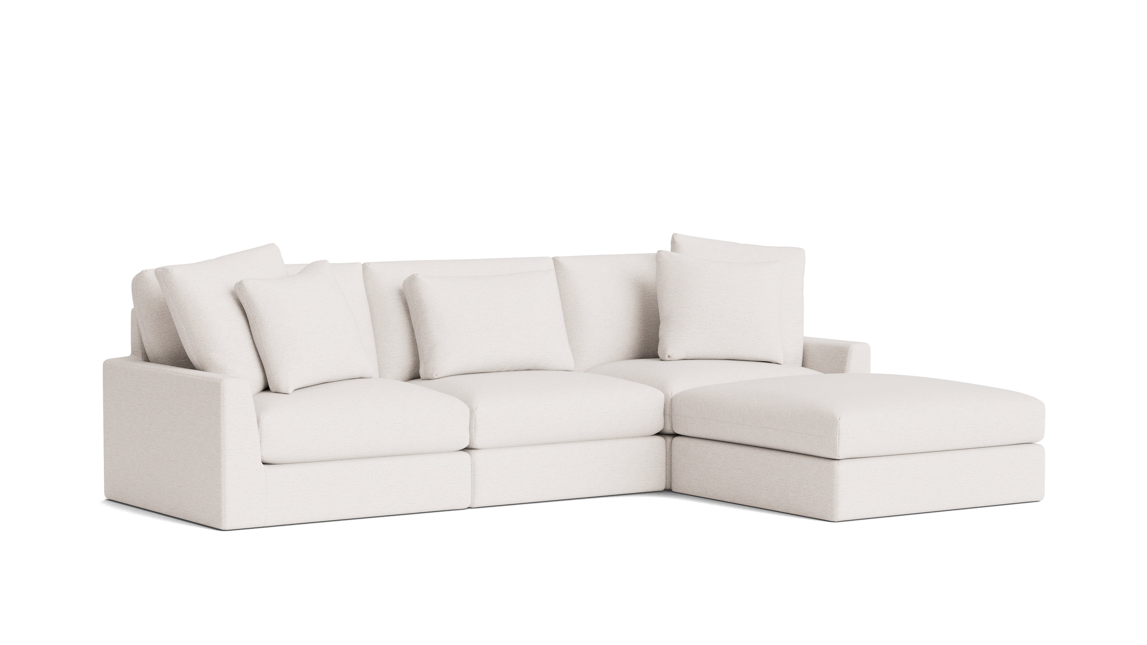 Breeze 4-Piece Modular Sectional, Large, Nomad Snow