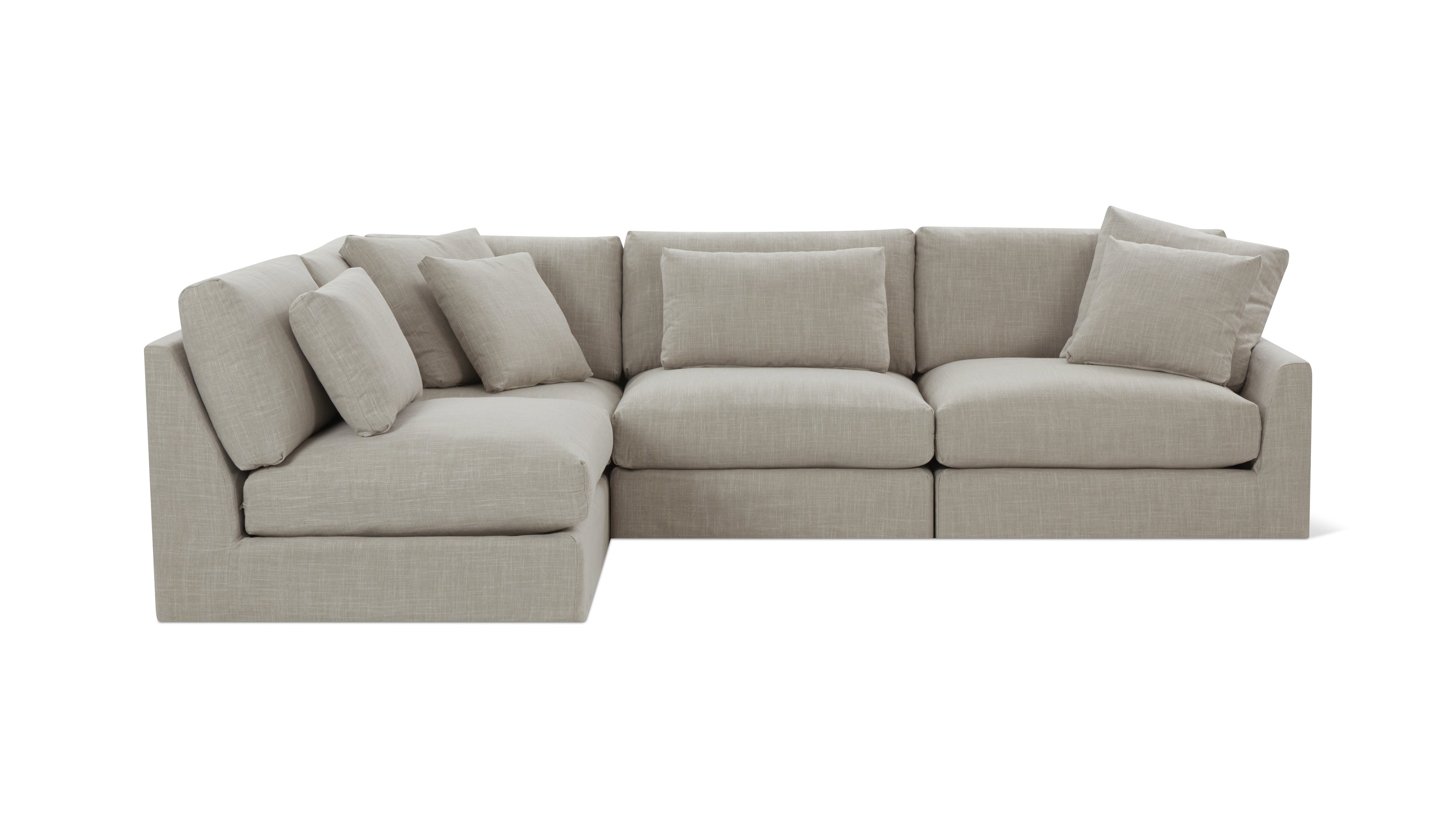 Breeze 4-Piece Modular Sectional Left, Large, Light Pebble
