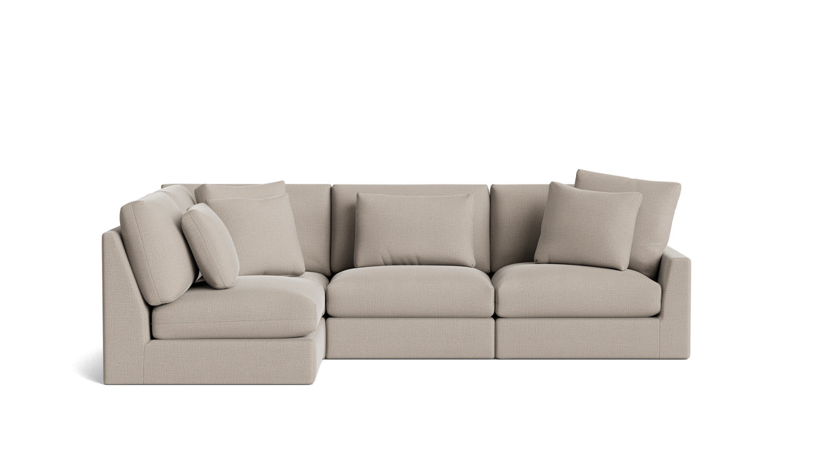Breeze 4-Piece Modular Sectional Left, Large, Light Pebble