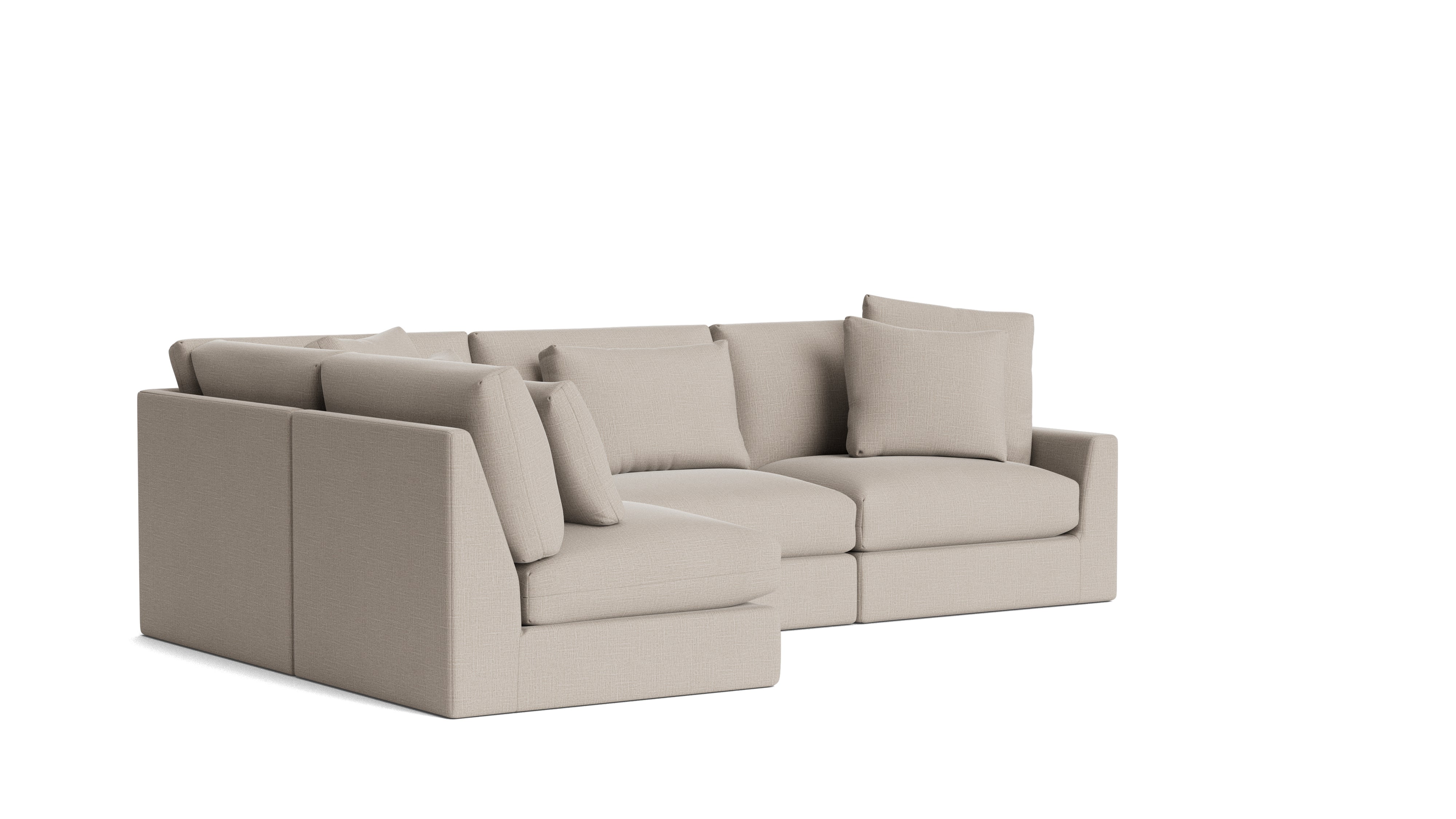 Breeze 4-Piece Modular Sectional Left, Large, Light Pebble