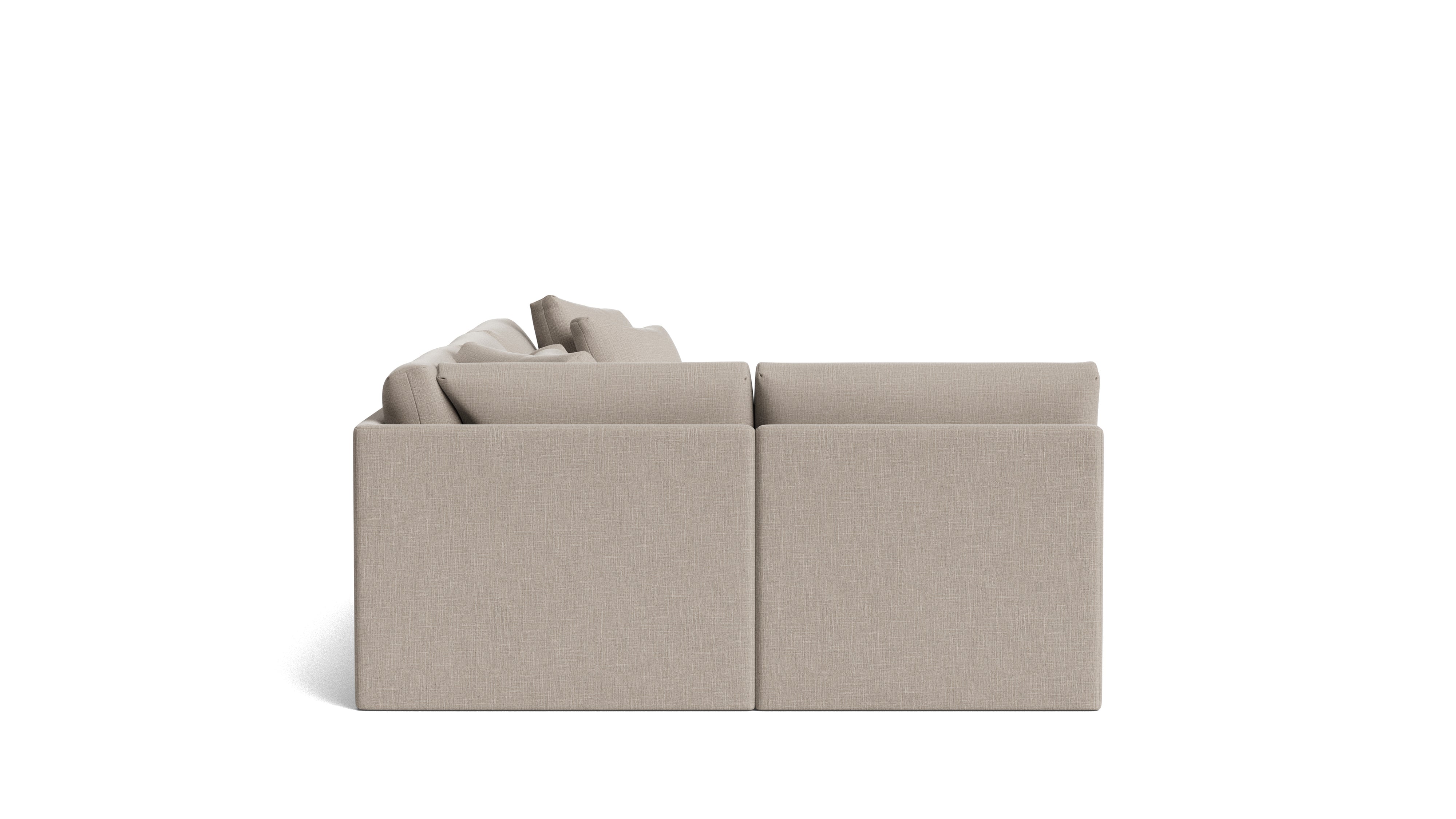 Breeze 4-Piece Modular Sectional Left, Large, Light Pebble