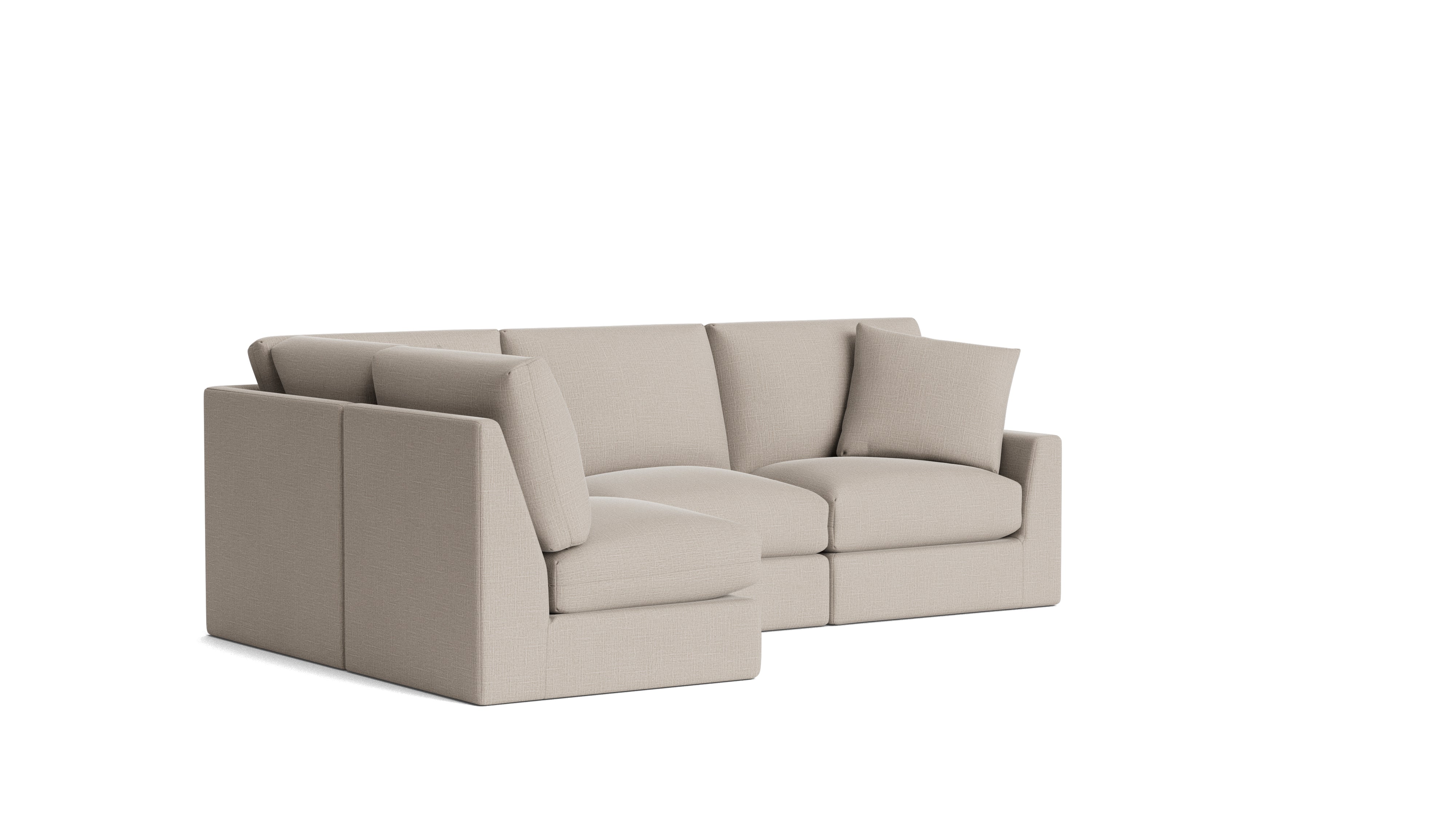 Breeze 4-Piece Modular Sectional Left, Standard, Light Pebble