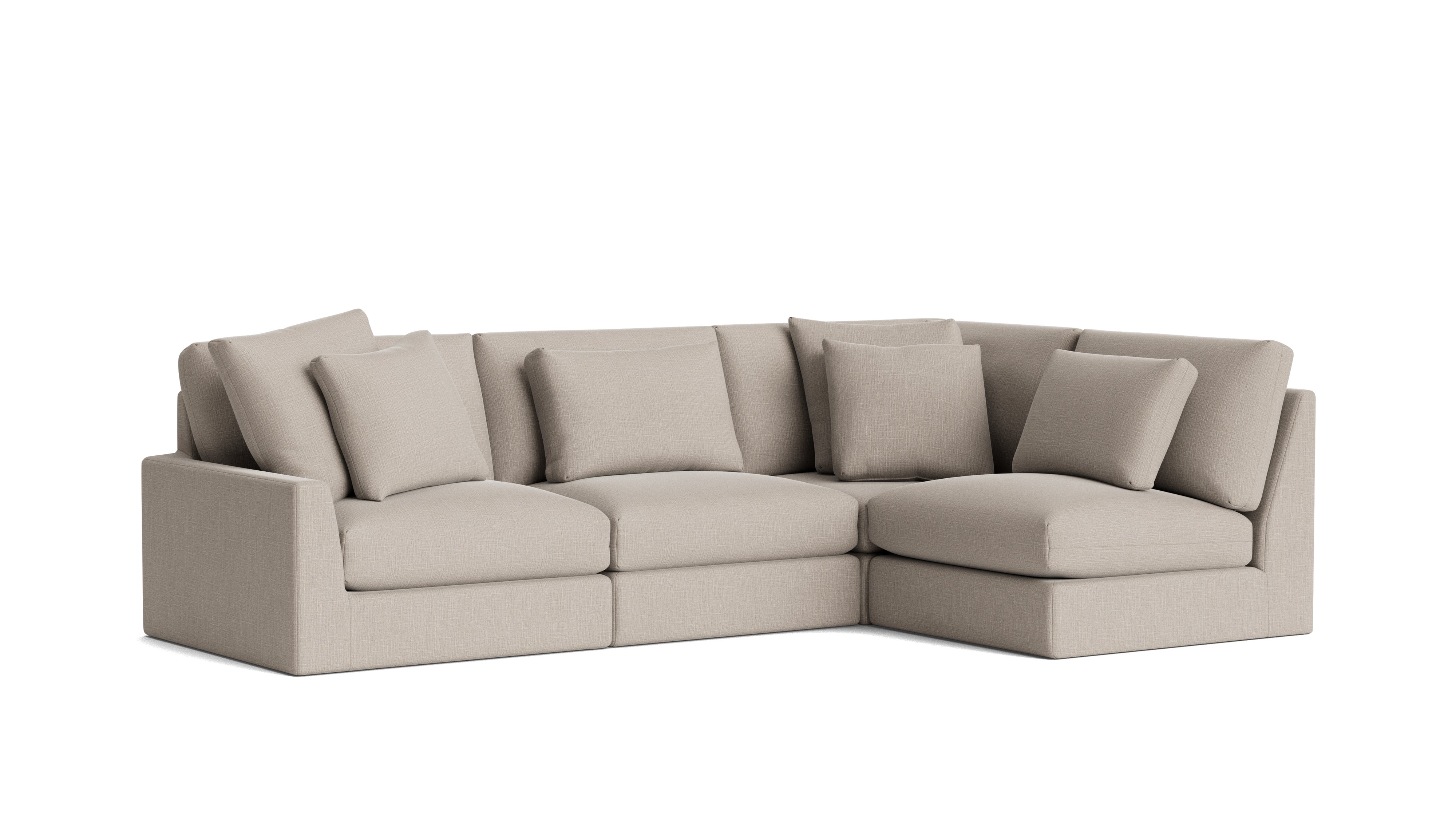 Breeze 4-Piece Modular Sectional Right, Large, Light Pebble