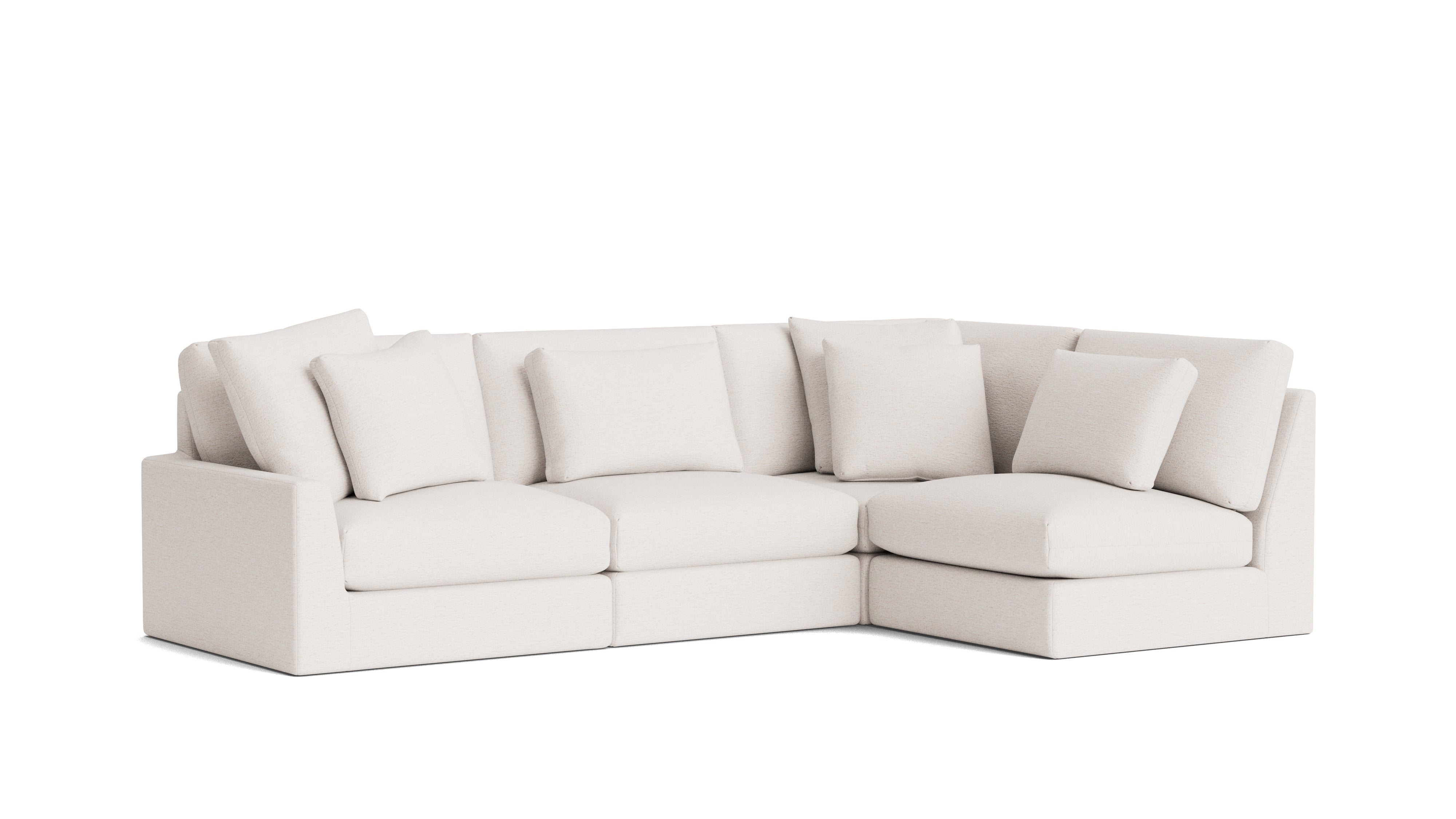 Breeze 4-Piece Modular Sectional Right, Large, Nomad Snow