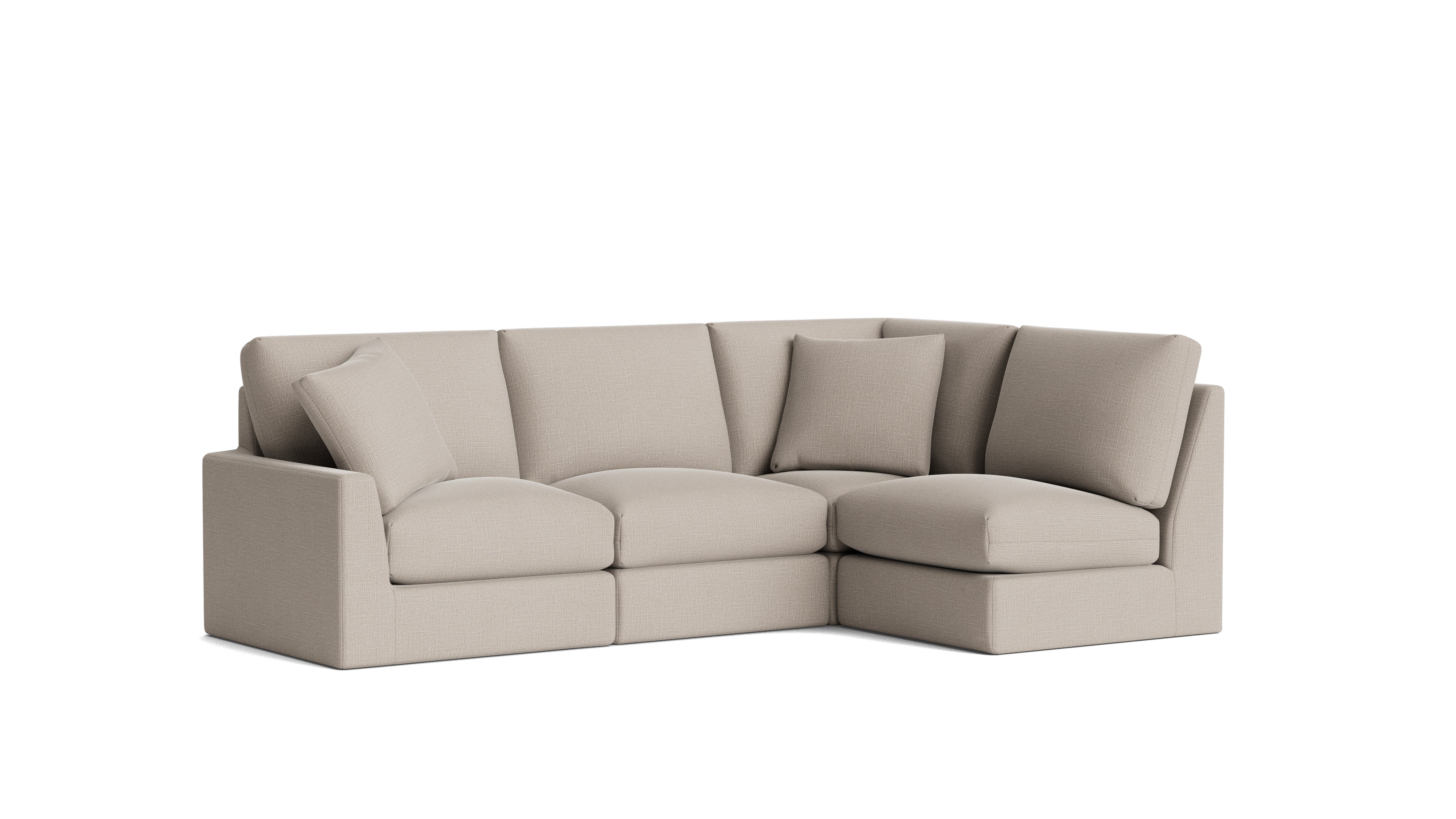 Breeze 4-Piece Modular Sectional Right, Standard, Light Pebble