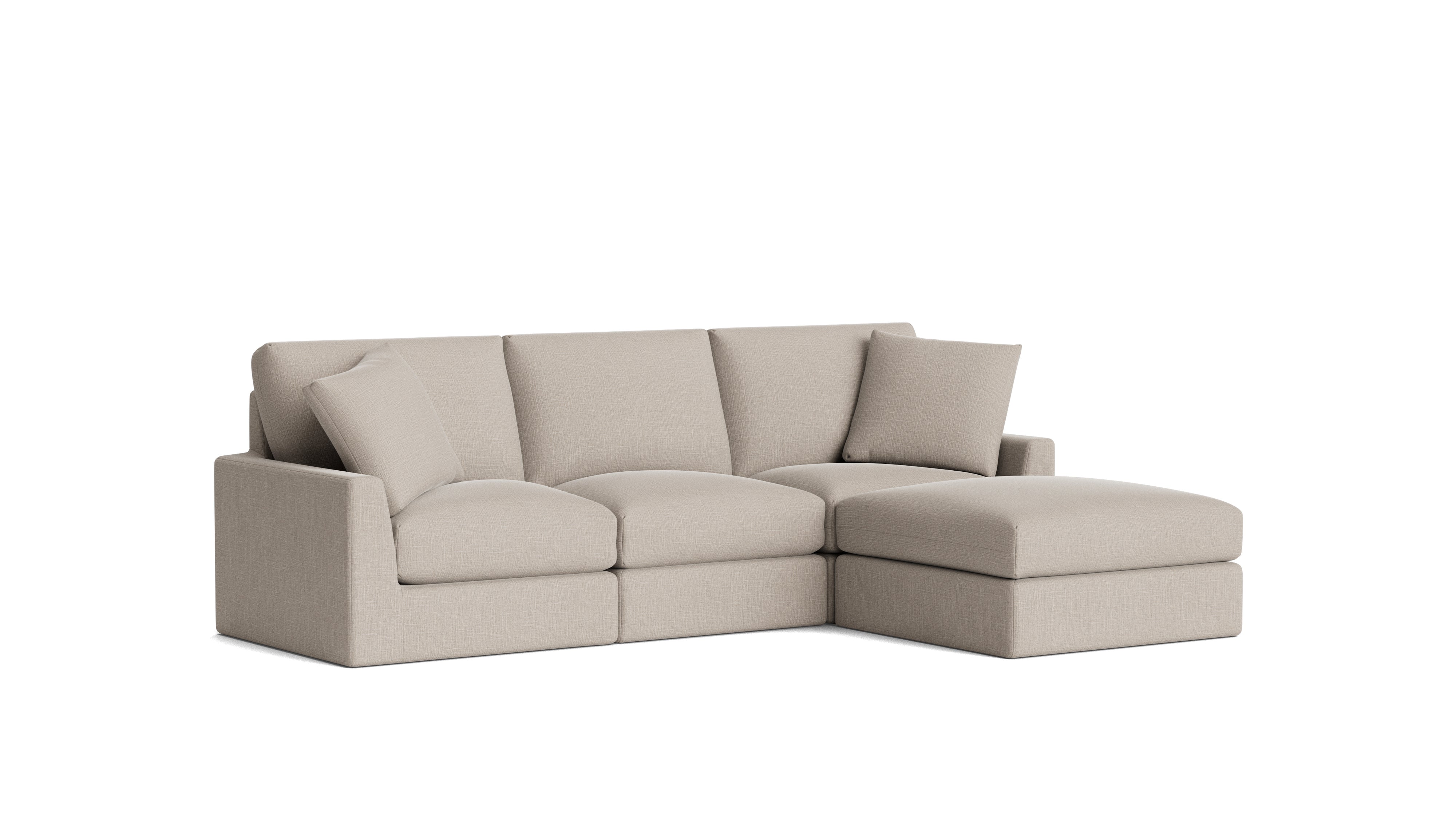 Breeze 4-Piece Modular Sectional, Standard, Light Pebble