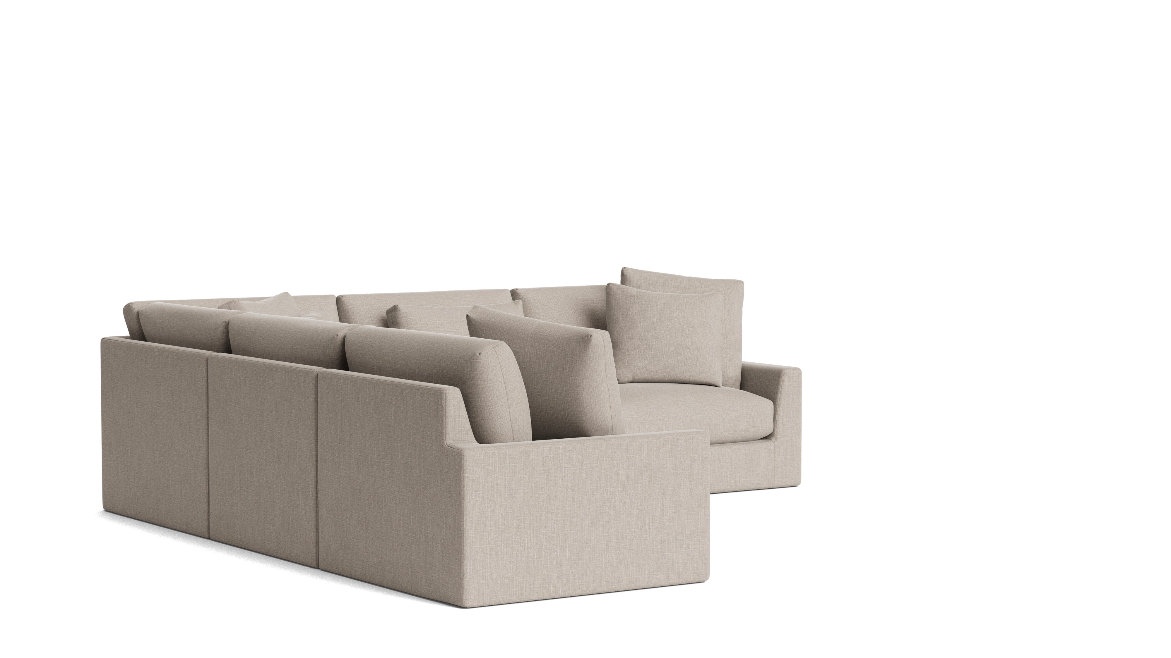 Breeze 5-Piece Modular Sectional Closed, Large, Light Pebble