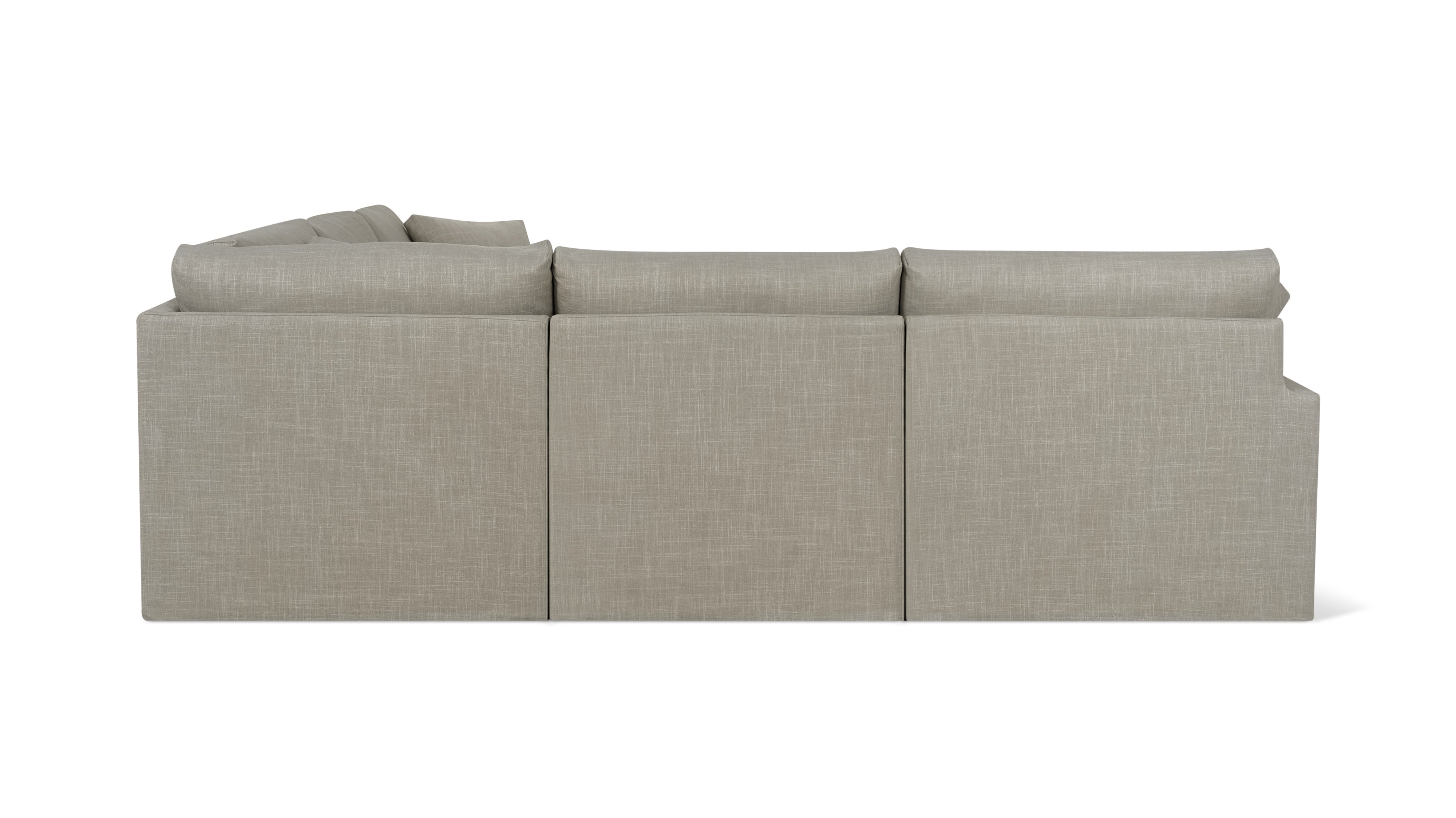 Breeze 5-Piece Modular Sectional Closed, Standard, Light Pebble