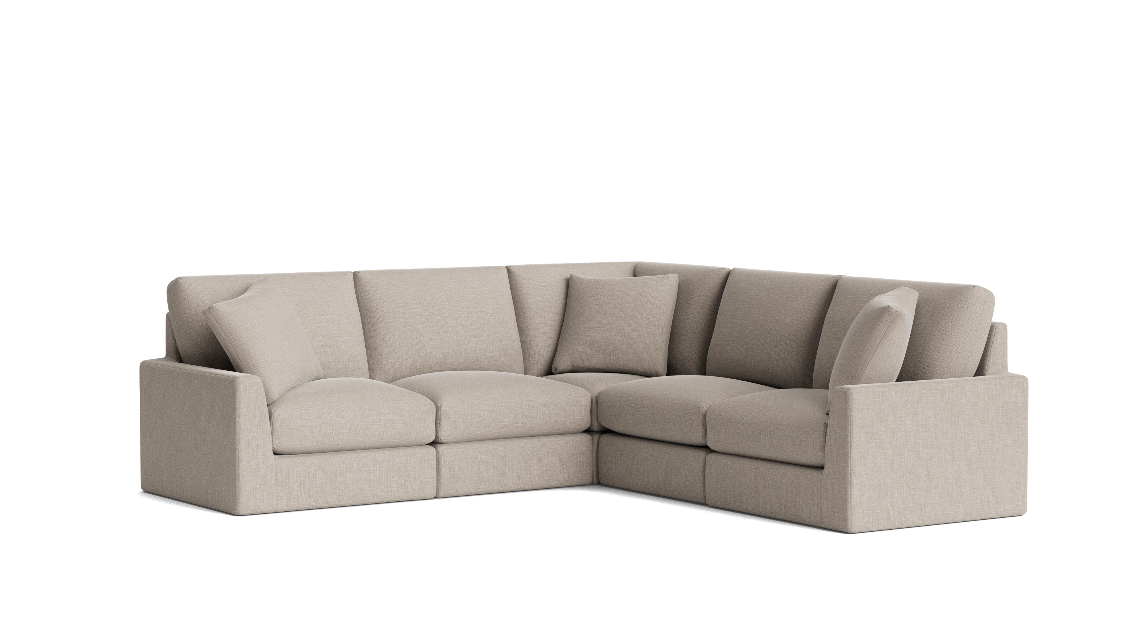 Breeze 5-Piece Modular Sectional Closed, Standard, Light Pebble