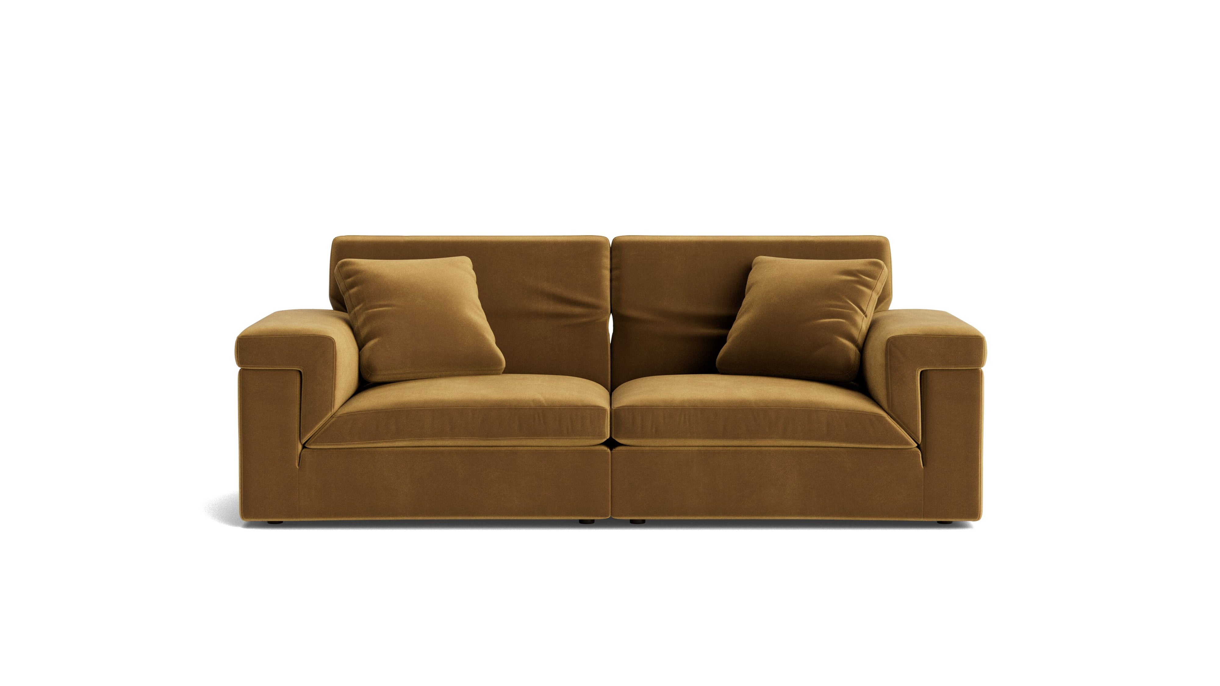 Saddle 2-Piece Modular Sofa, Gold