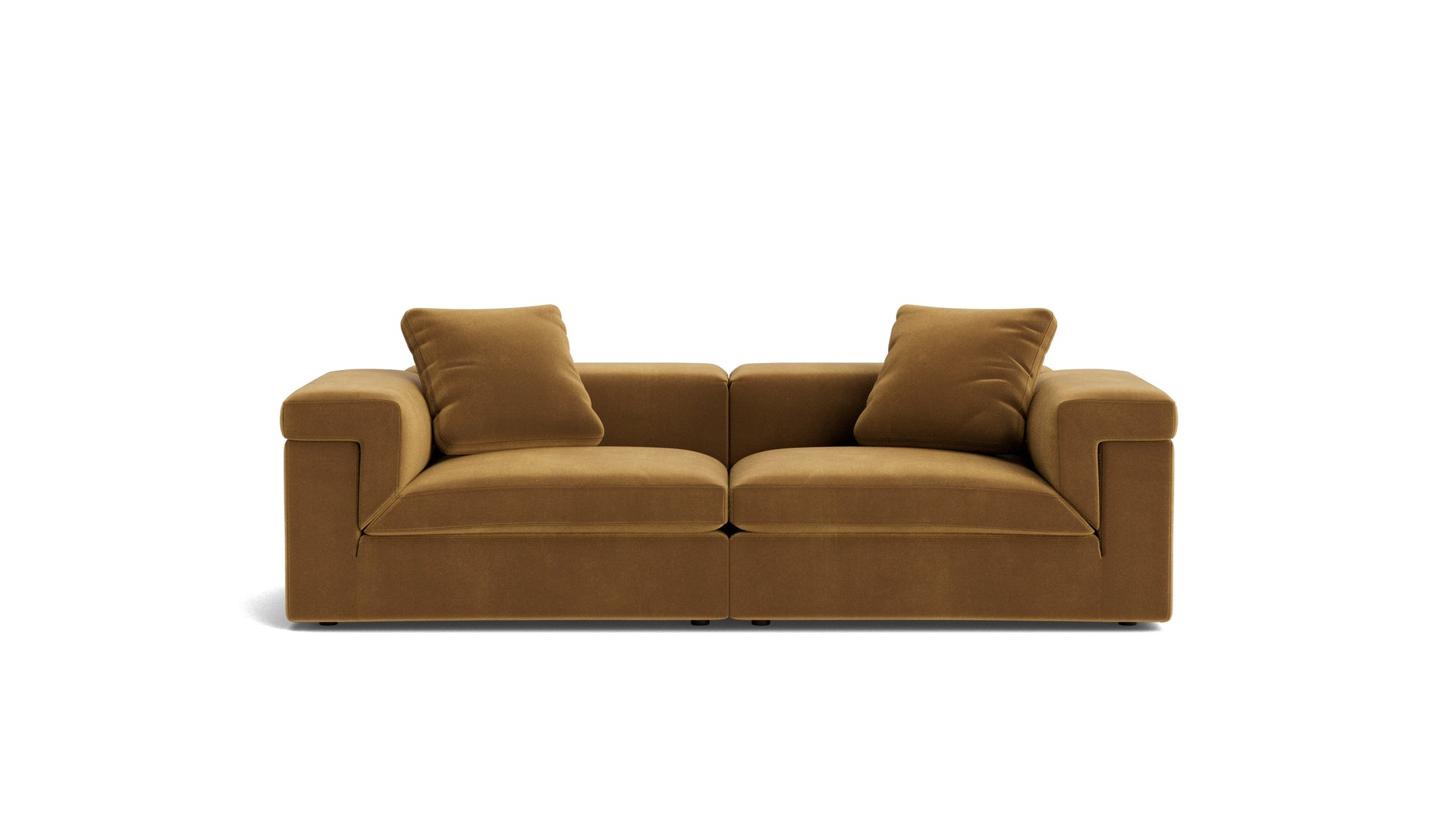 Saddle 2-Piece Modular Sofa, Gold_image