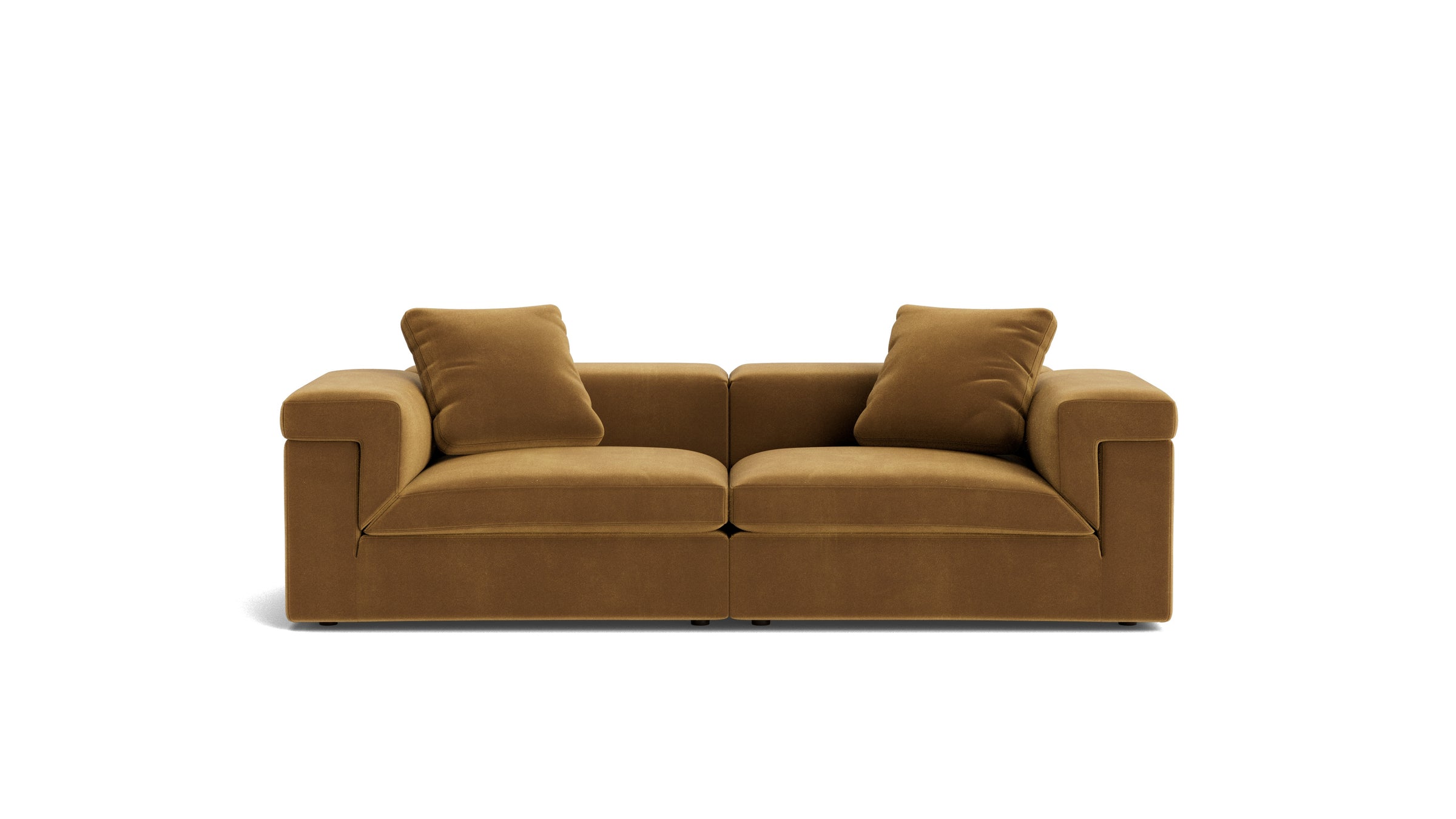 Saddle 2-Piece Modular Sofa, Gold